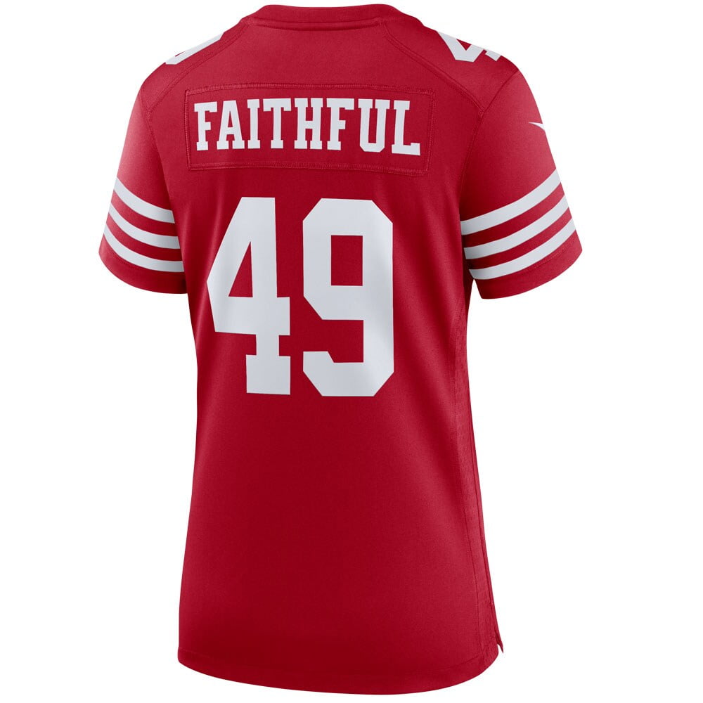 Women's Nike Faithful 49 Scarlet San Francisco 49ers Player Game Jersey - vstockx