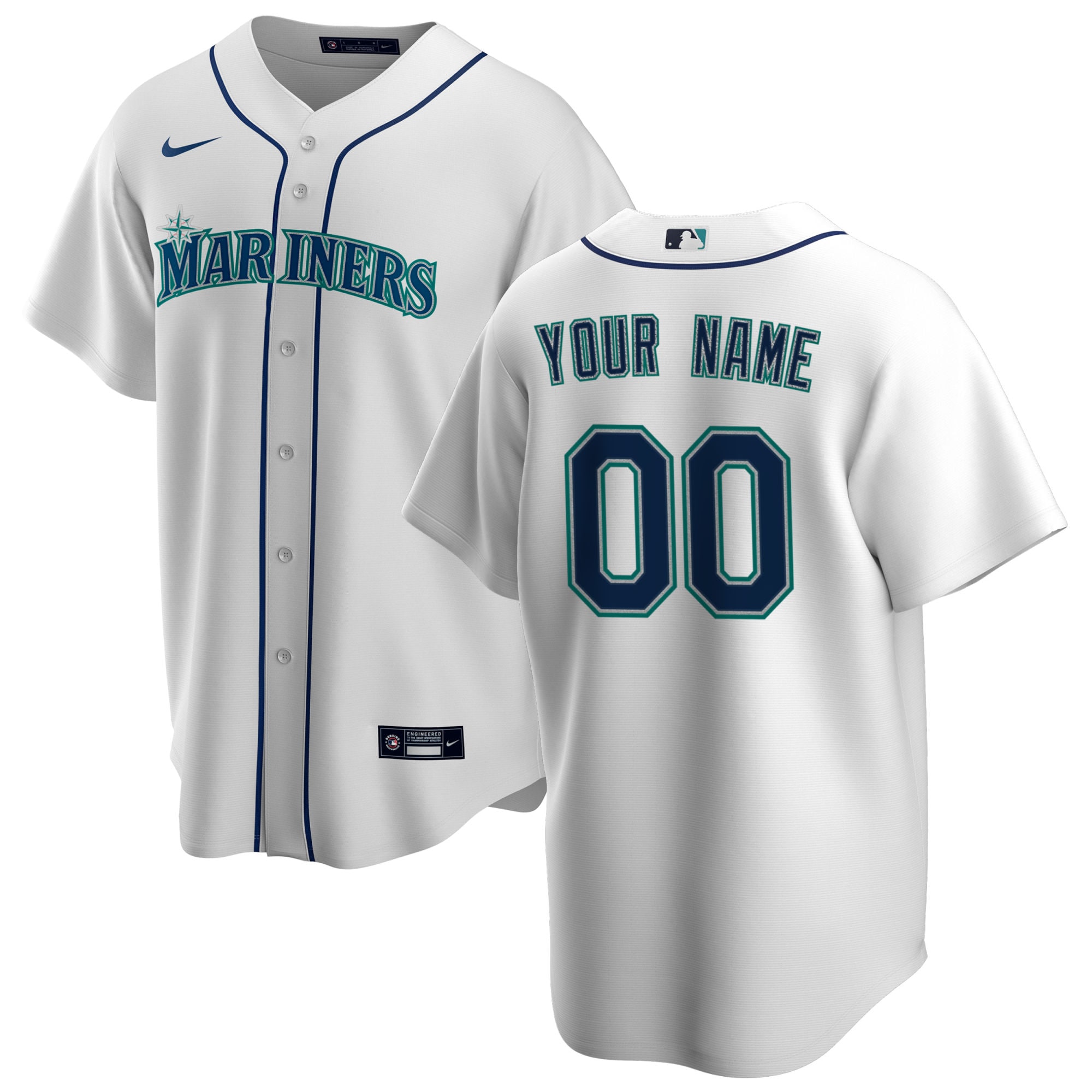 Seattle Mariners Nike Home Replica Custom Jersey - White - vstockx