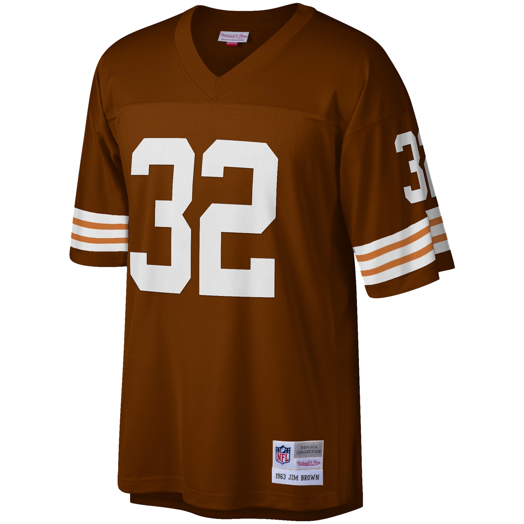 Jim Brown Cleveland Browns Mitchell & Ness Big & Tall 1963 Retired Player Replica Jersey - Brown - vstockx