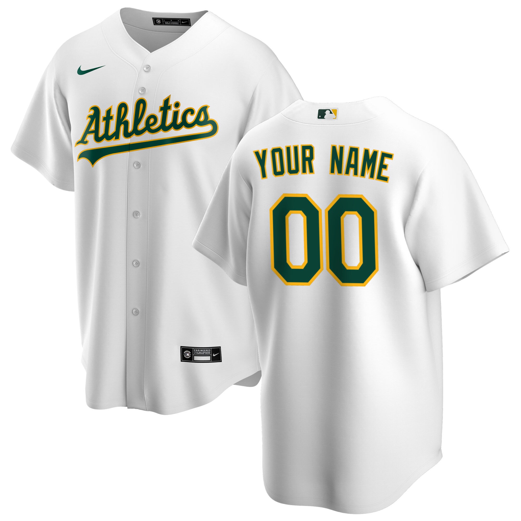 Oakland Athletics Nike Youth Home Replica Custom Jersey - White - vstockx