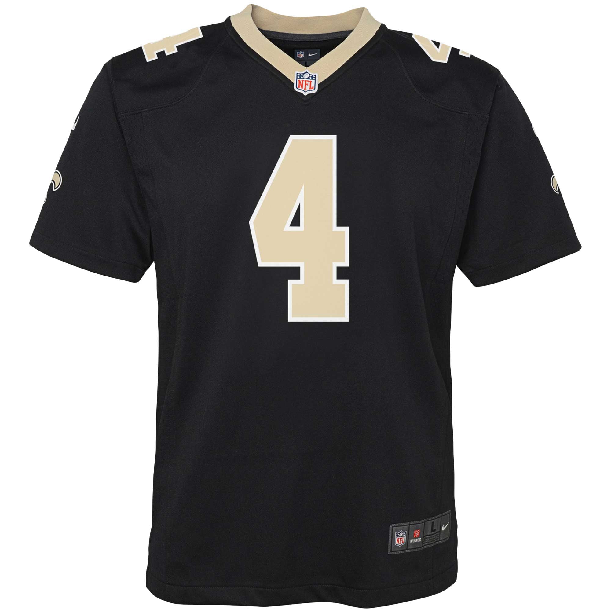 Youth Nike Derek Carr Black New Orleans Saints Game Jersey - vstockx