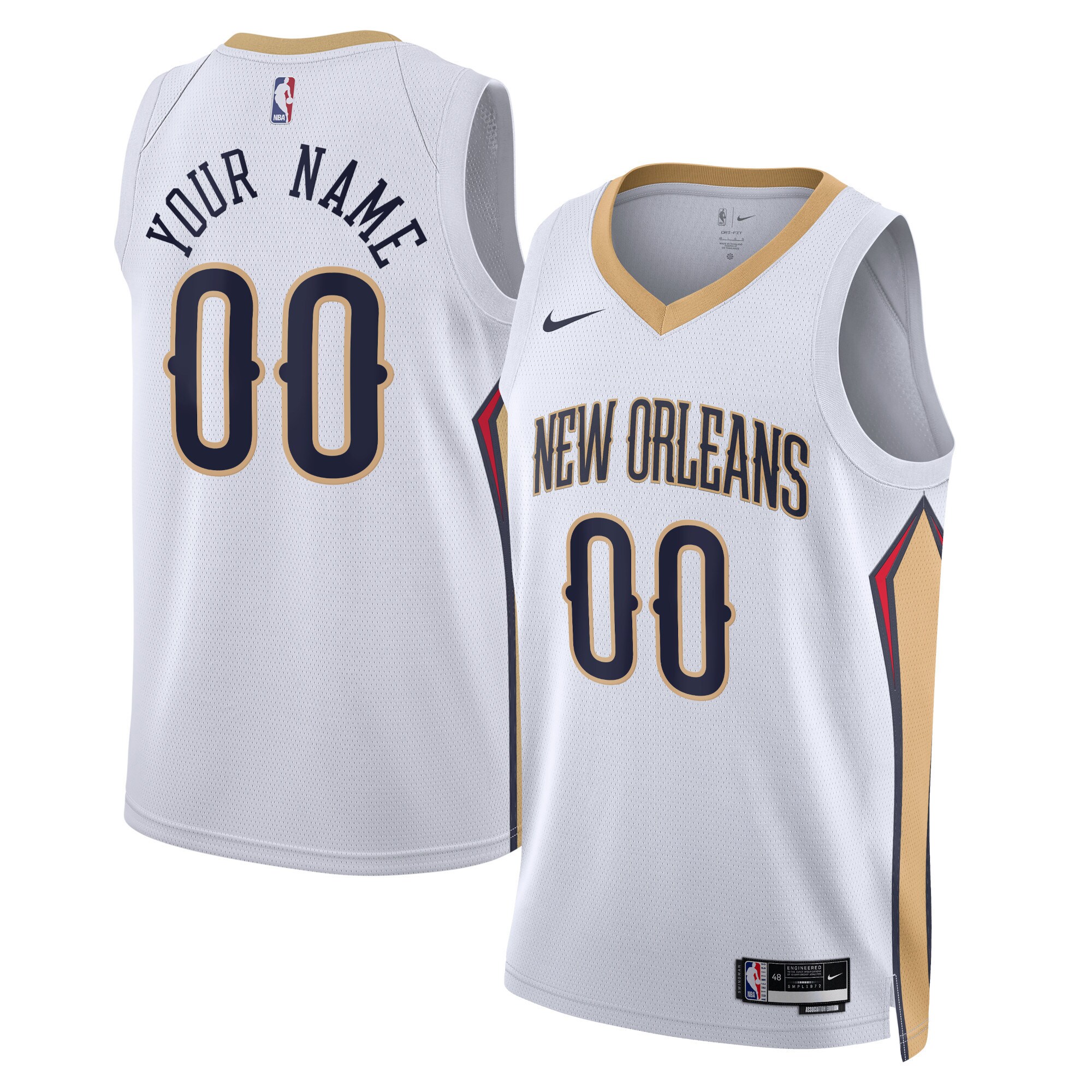 New Orleans Pelicans Nike Unisex Swingman Custom Jersey White - Icon Edition - vstockx