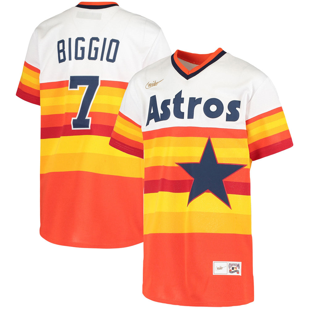 Youth Houston Astros Craig Biggio Home Cooperstown Collection Player Jersey - White - vstockx
