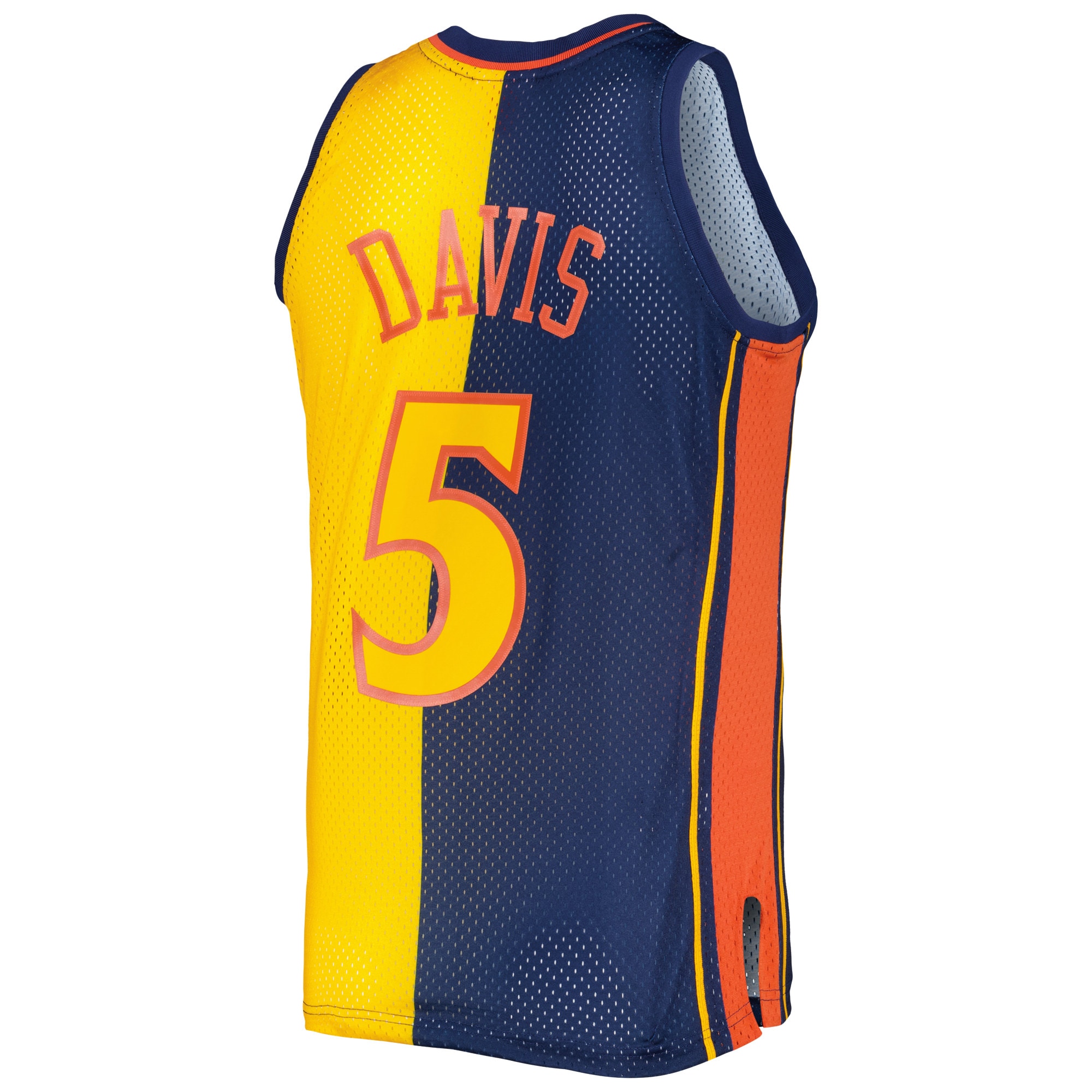 Baron Davis Golden State Warriors Mitchell & Ness Hardwood Classics 2006/07 Split Swingman Jersey - Navy/Gold - vstockx