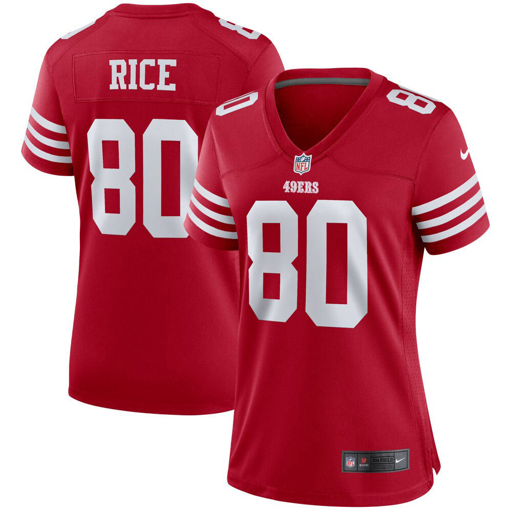 Women's San Francisco 49ers Jerry Rice Retired Player Game Jersey Scarlet - vstockx