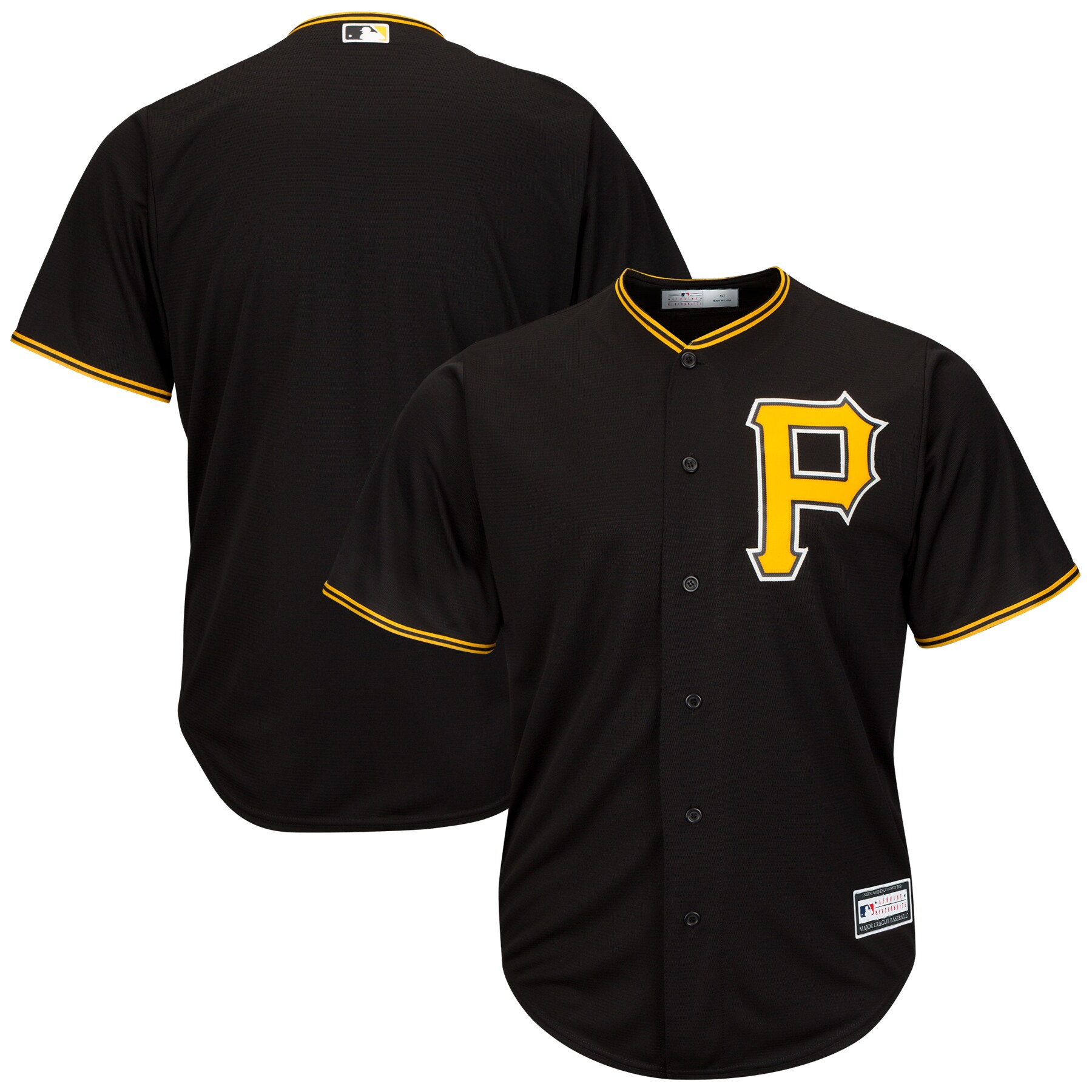 Pittsburgh Pirates Big & Tall Replica Team Jersey - Black - vstockx
