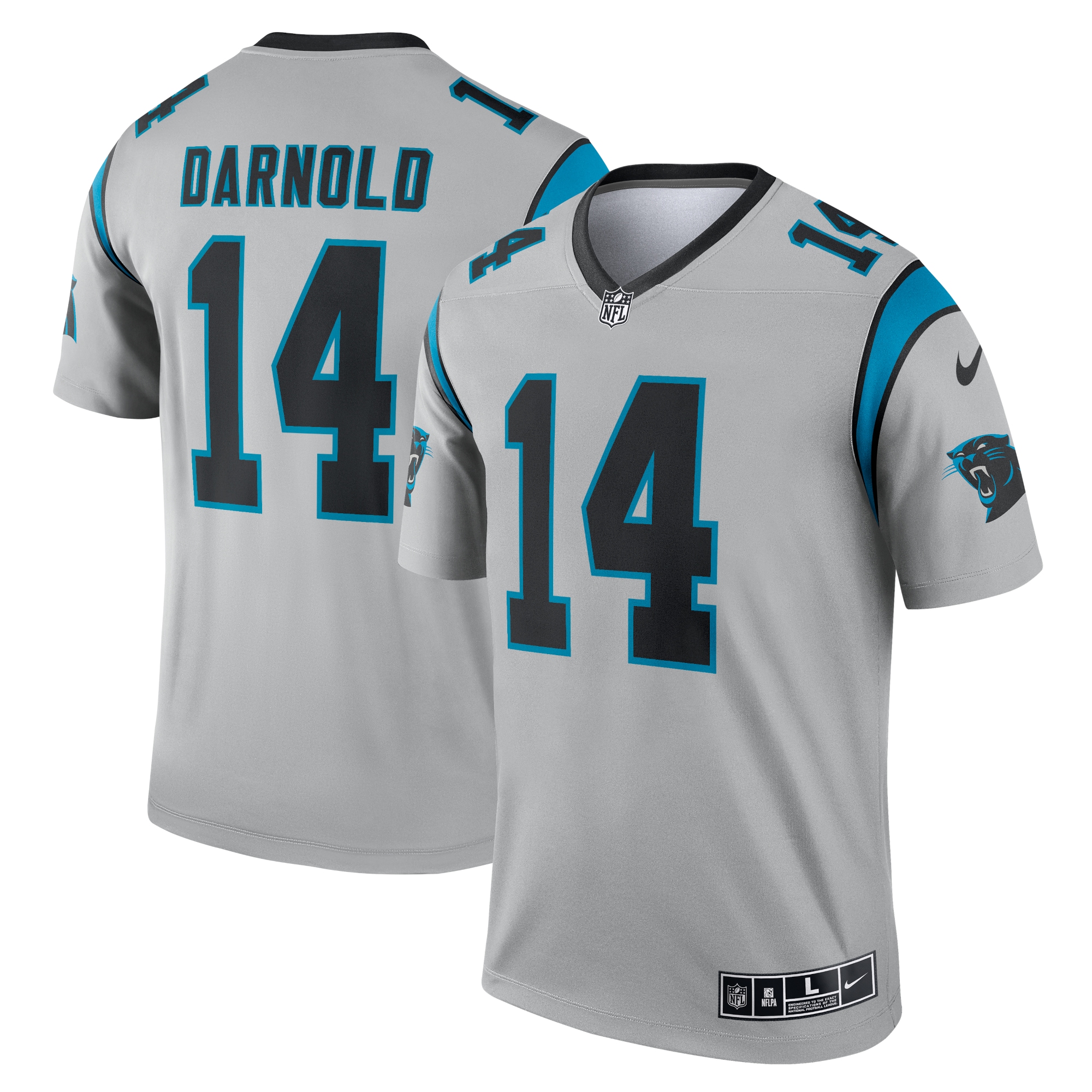 Sam Darnold Carolina Panthers Nike Inverted Legend Jersey - Silver - vstockx