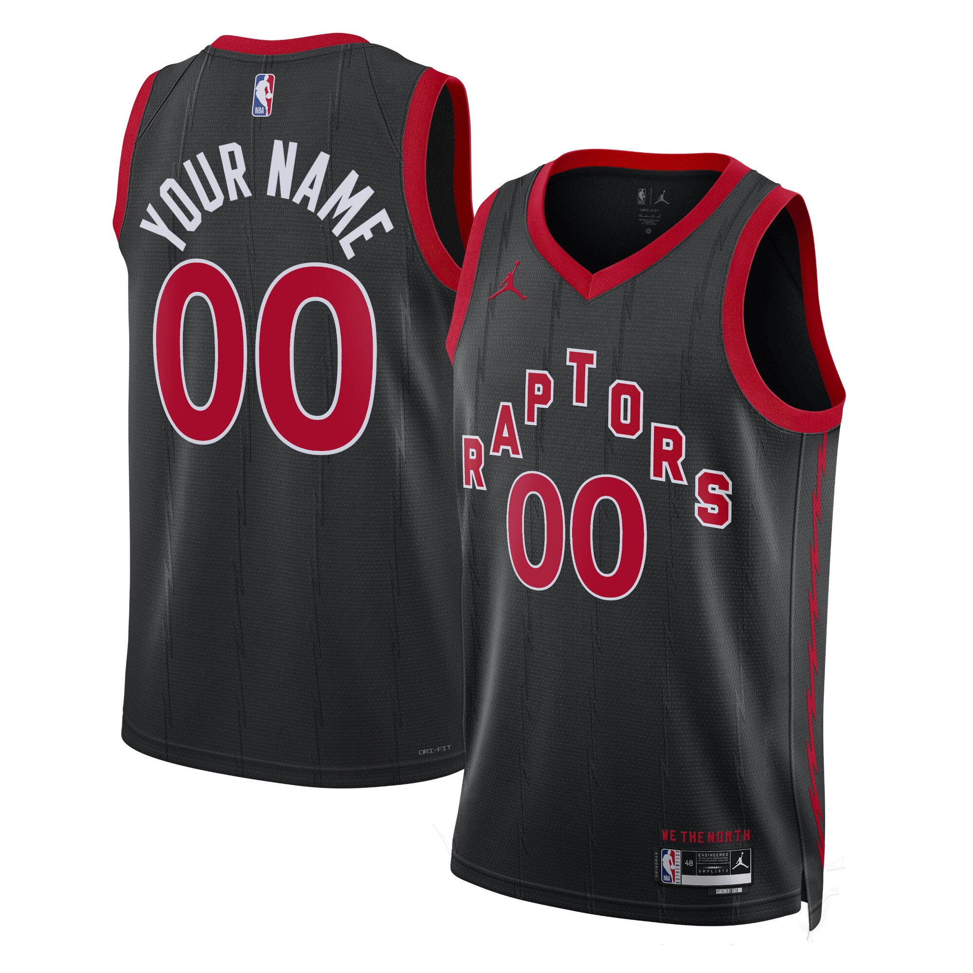 Toronto Raptors Jordans Brand Unisex 2022/23 Swingman Custom Jersey - Statement Edition - Black - vstockx