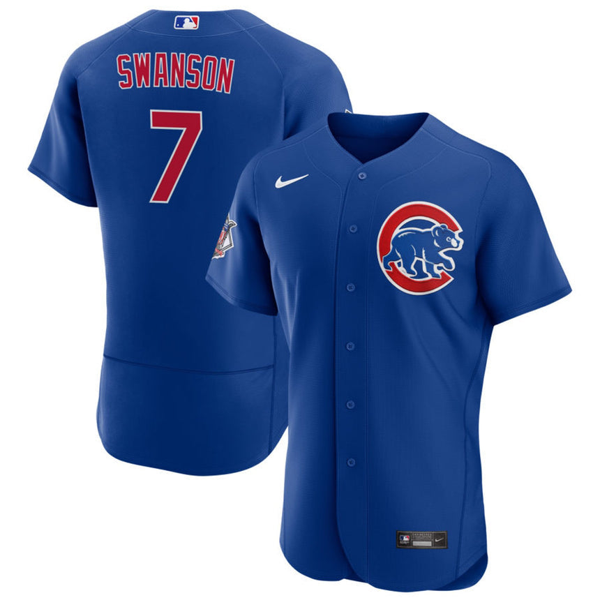 Men's Chicago Dansby Swanson Chicago Cubs Blue Alternate Authentic Player Jersey - vstockx