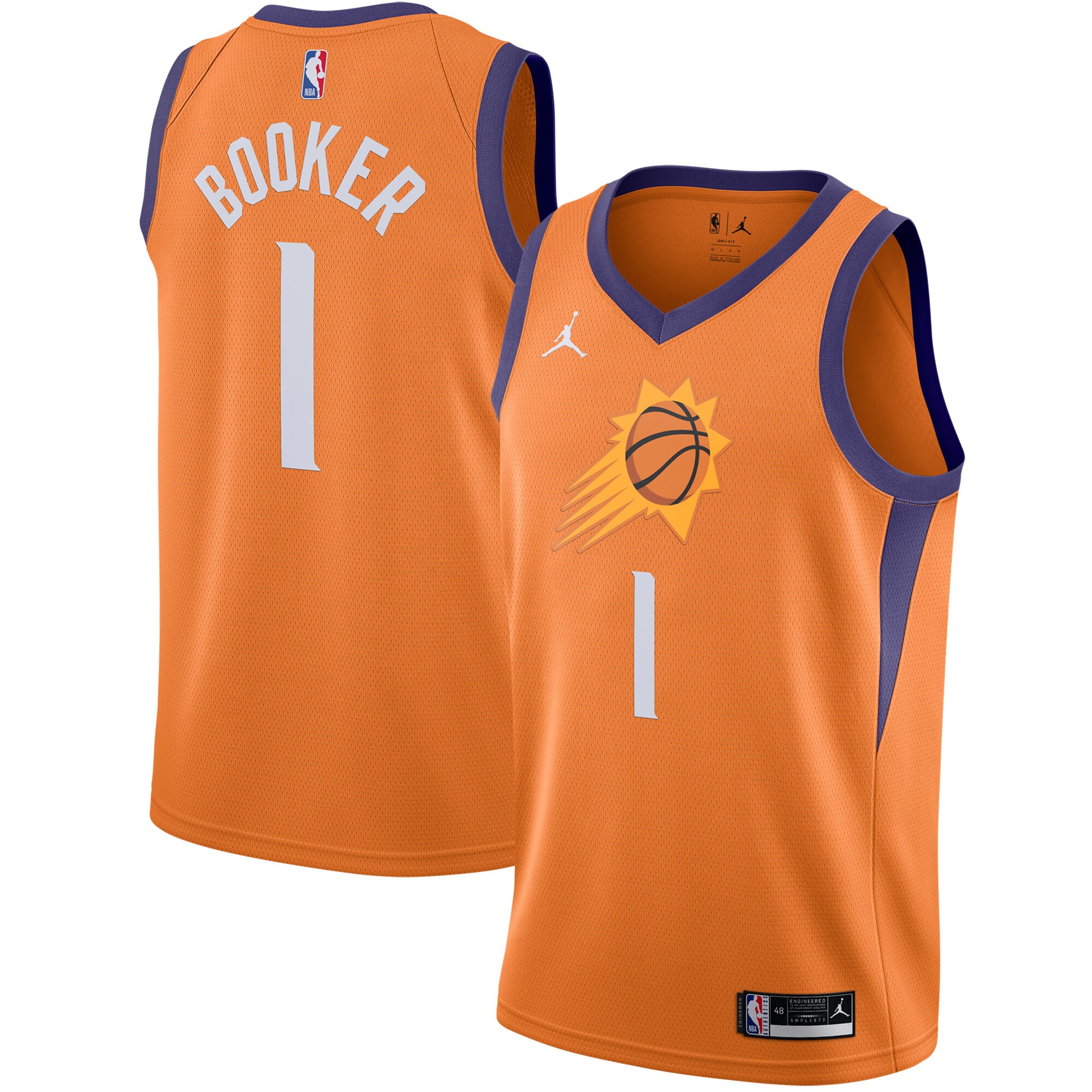 Devin Booker Phoenix Suns Jordans Brand 2020/21 Swingman Jersey - Statement Edition - Orange - vstockx