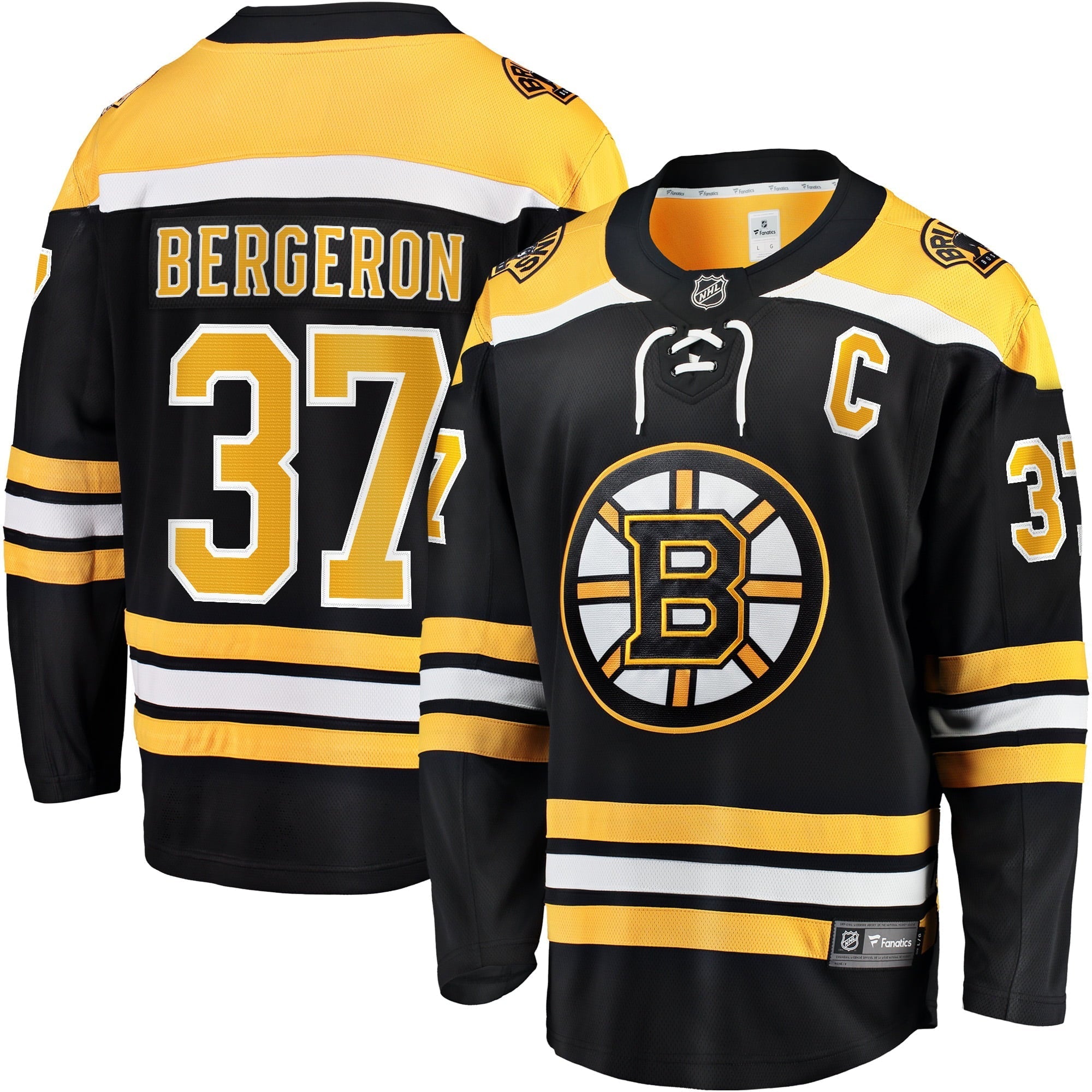 Men's Fanatics Branded Patrice Bergeron Black Boston Bruins Captain Patch Home Breakaway Jersey - vstockx
