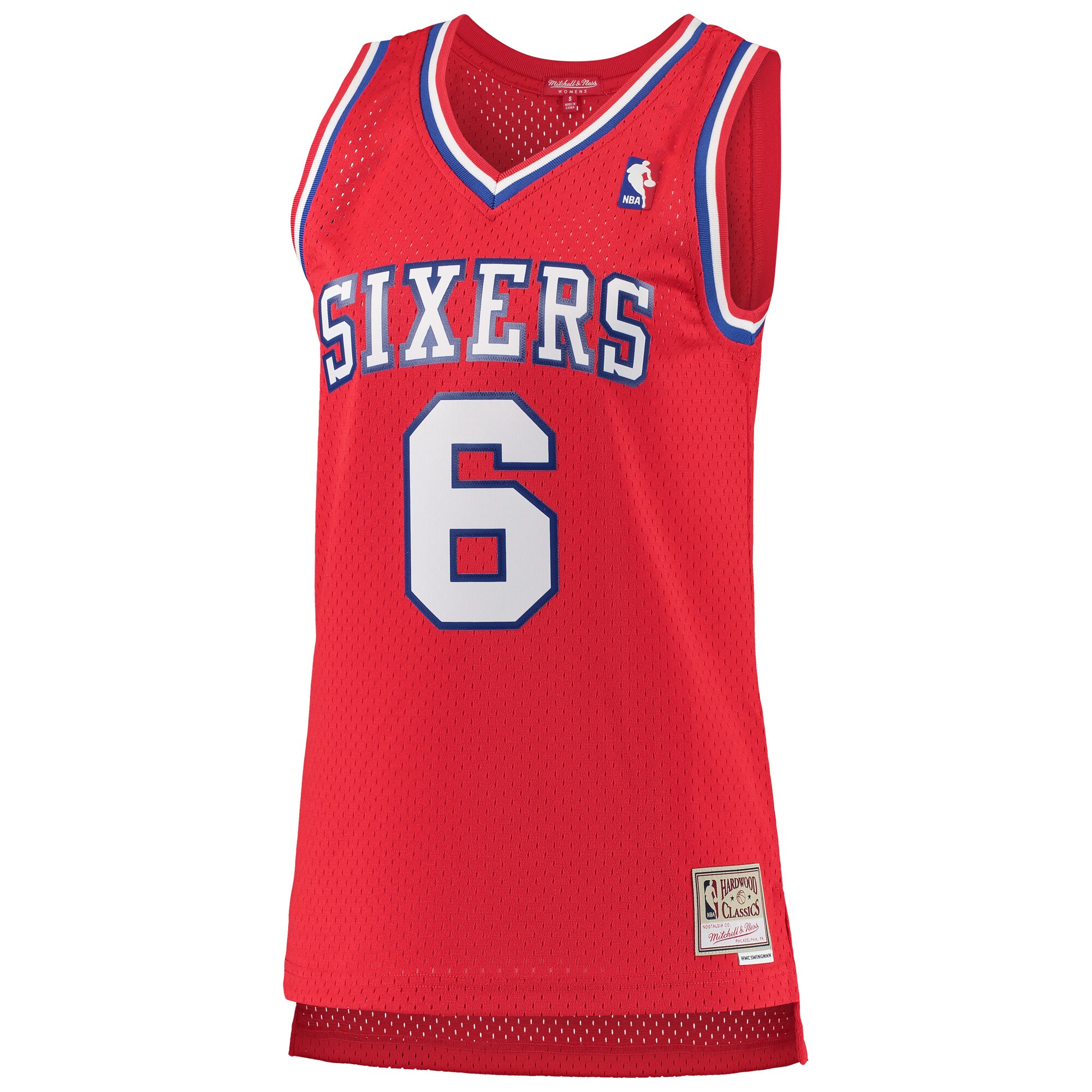 Julius Erving Philadelphia 76ers Mitchell & Ness Women's 1982/83 Hardwood Classics Swingman Jersey - Red - vstockx