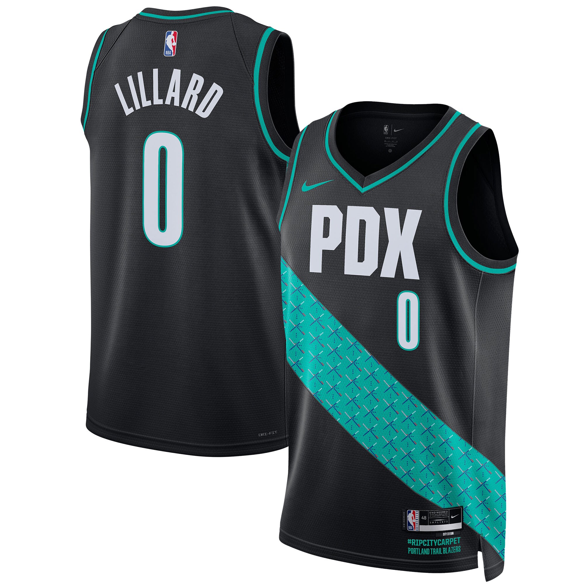 Damian Lillard Portland Trail Blazers Nike Unisex 2022/23 Swingman Jersey - City Edition - Black - vstockx