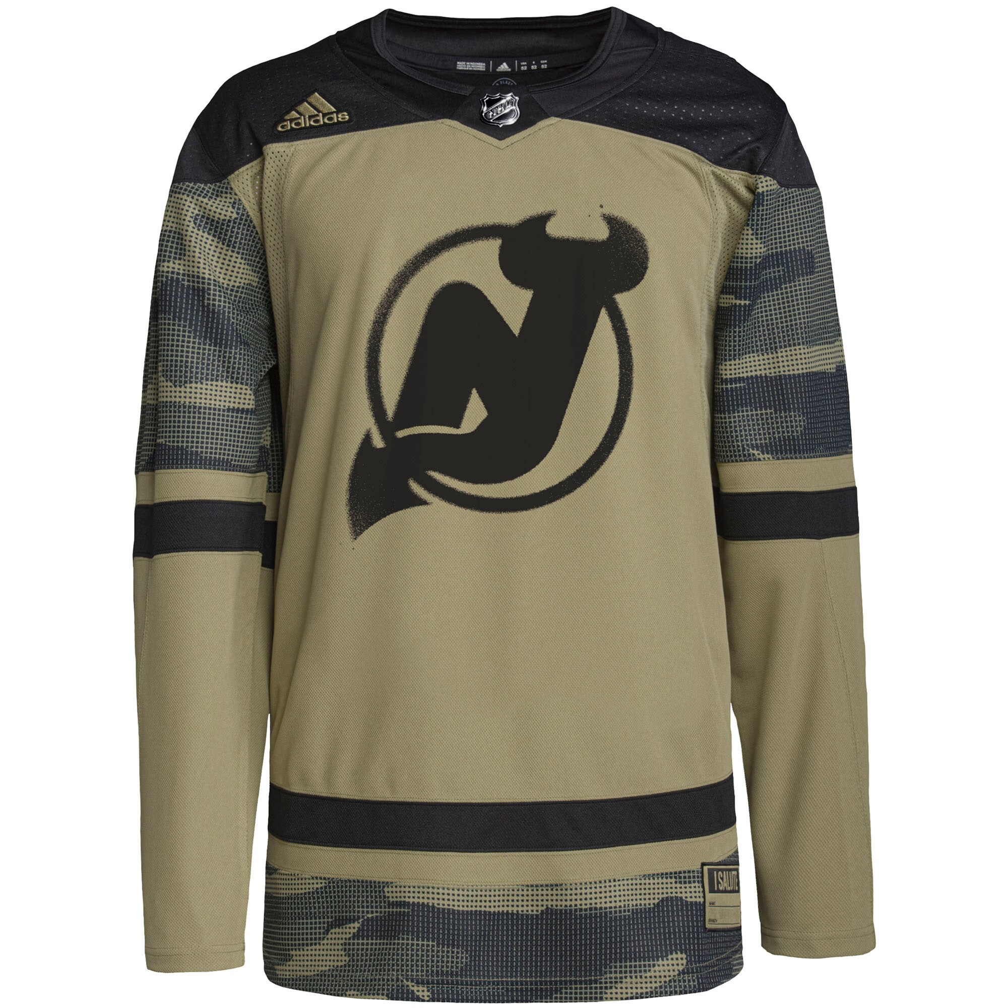 New Jersey Devils adidas Military Appreciation Team Authentic Custom Practice Jersey - Camo - vstockx