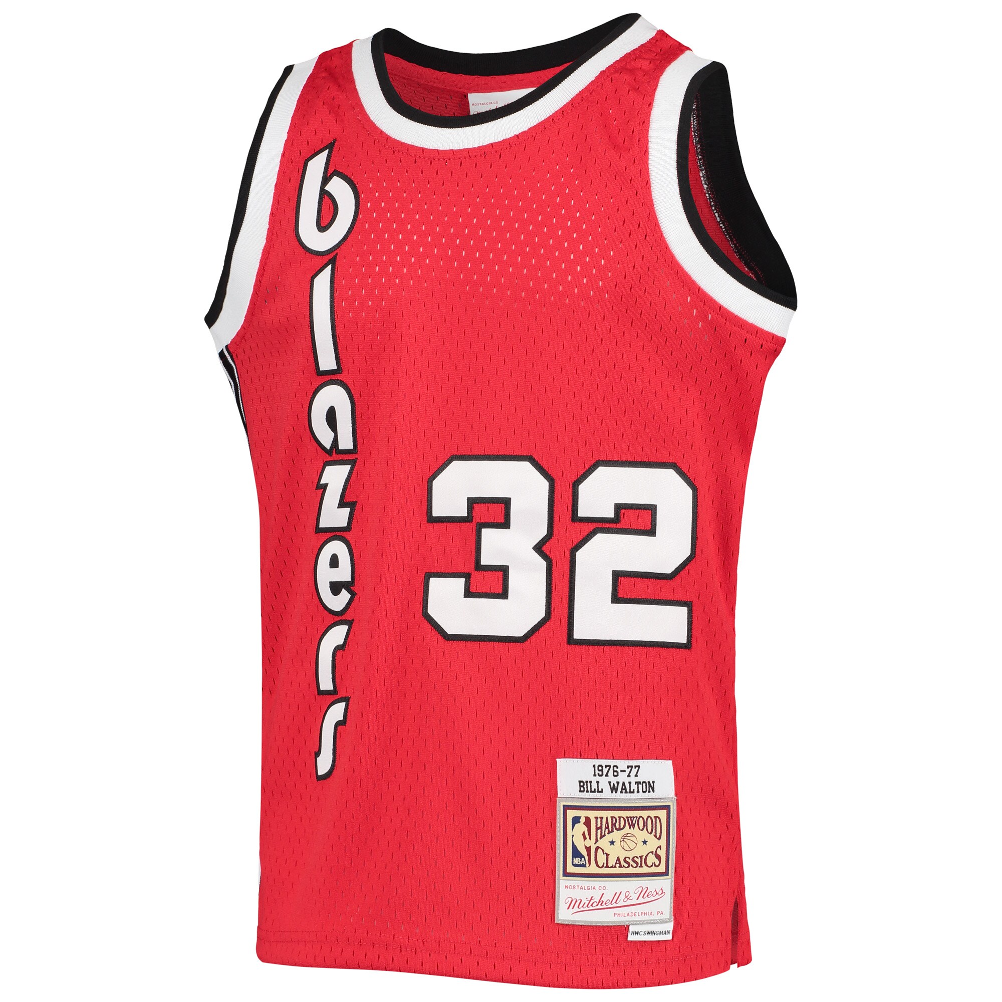 Bill Walton Portland Trail Blazers Mitchell & Ness Youth 1976/77 Hardwood Classics Swingman Jersey - Black - vstockx