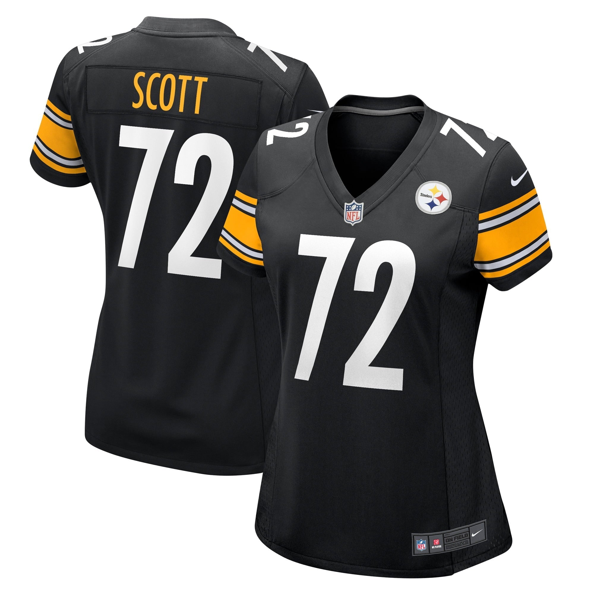 Women's Nike Trent Scott Black Pittsburgh Steelers Game Player Jersey - vstockx