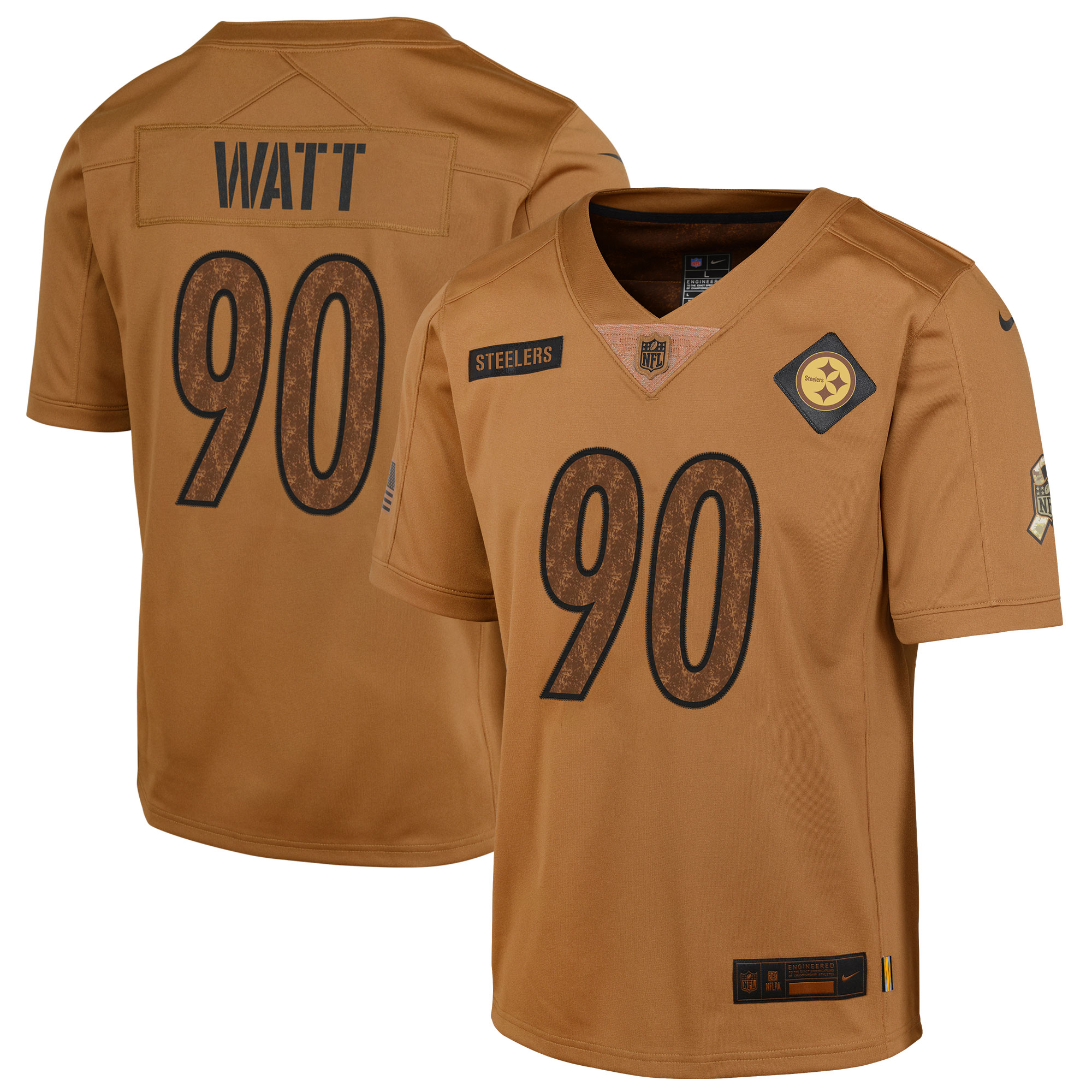 T.J. Watt Pittsburgh Steelers Nike Youth 2023 Salute To Service Limited Jersey - Brown - vstockx