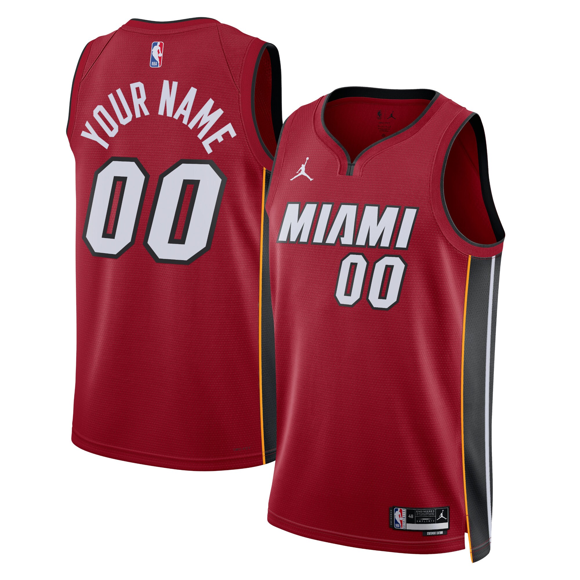 Miami Heat Jordans Brand Unisex 2022/23 Swingman Custom Jersey - Statement Edition - Red - vstockx