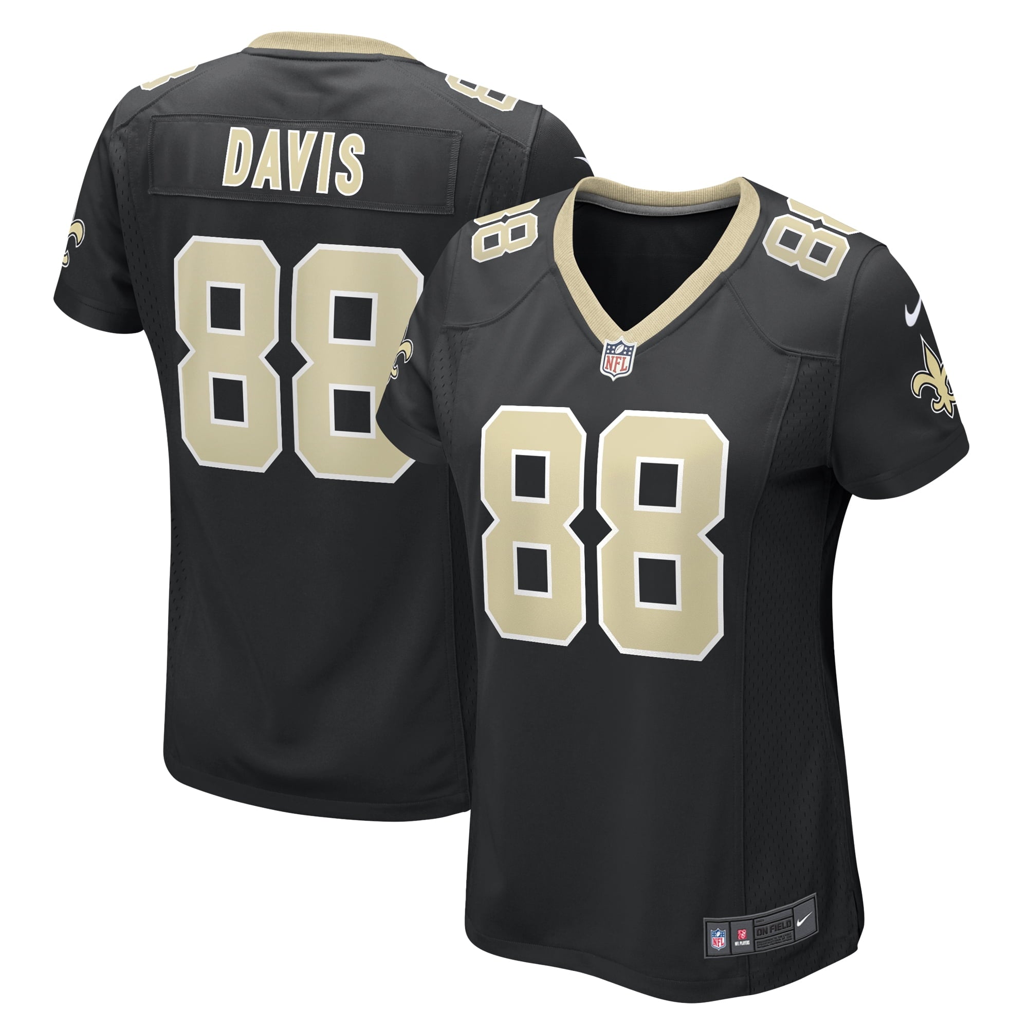 Women's Nike Shaquan Davis Black New Orleans Saints Game Jersey - vstockx