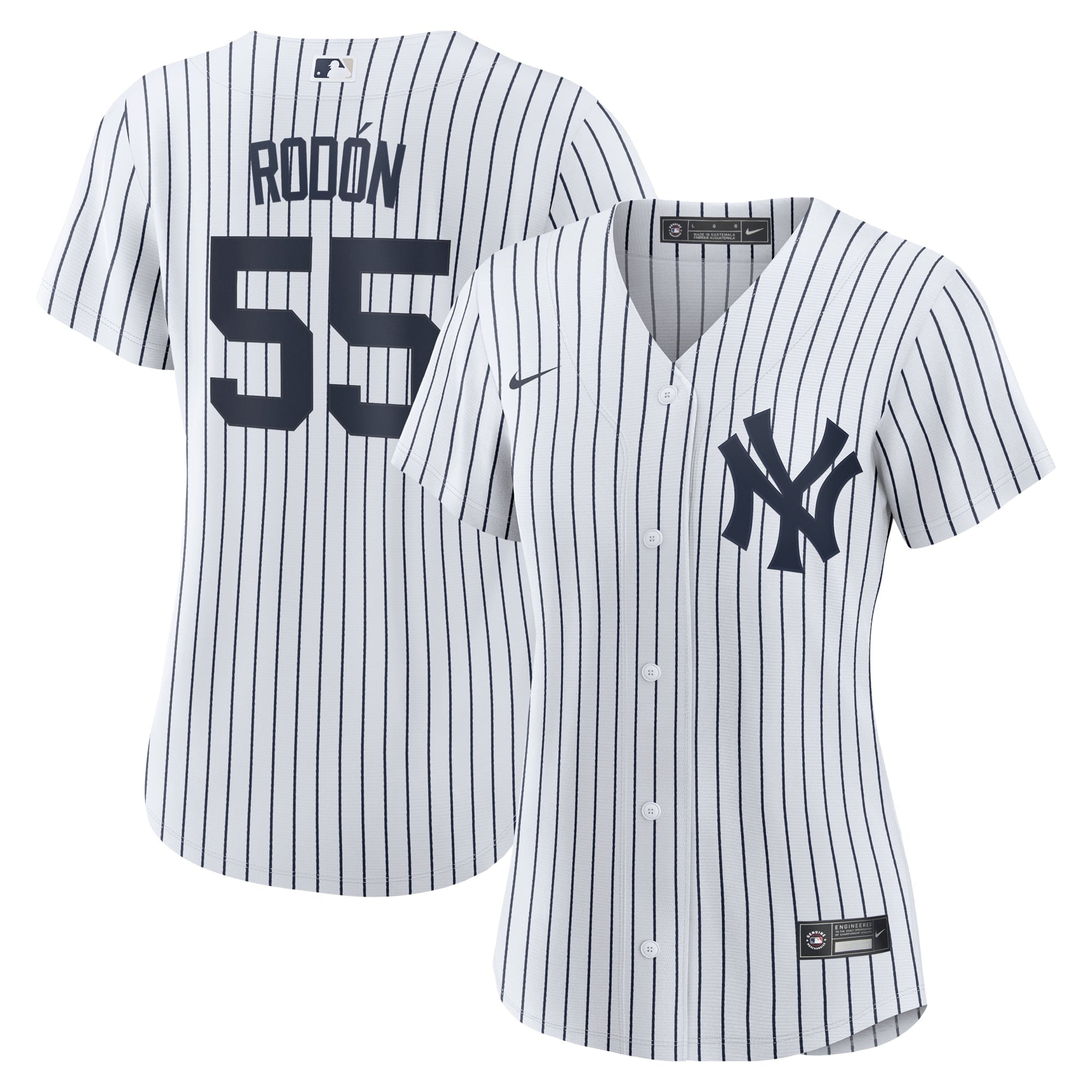 Women's Nike Carlos Rodon White/Navy New York Yankees Home Official Player Jersey - vstockx