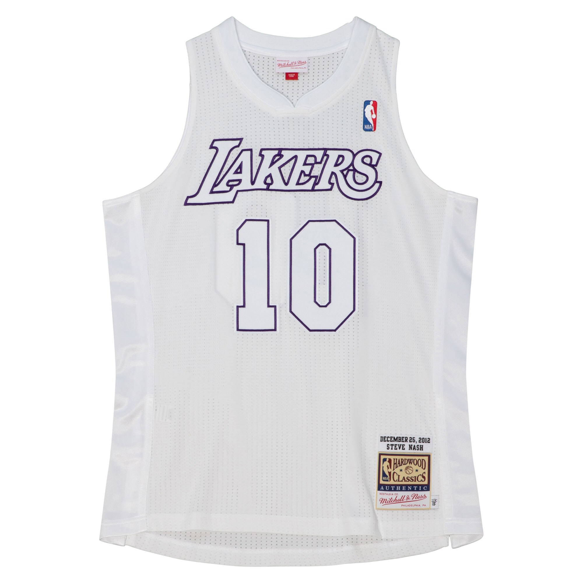 Steve Nash Los Angeles Lakers Mitchell & Ness 2012 Authentic Player Jersey - White - vstockx