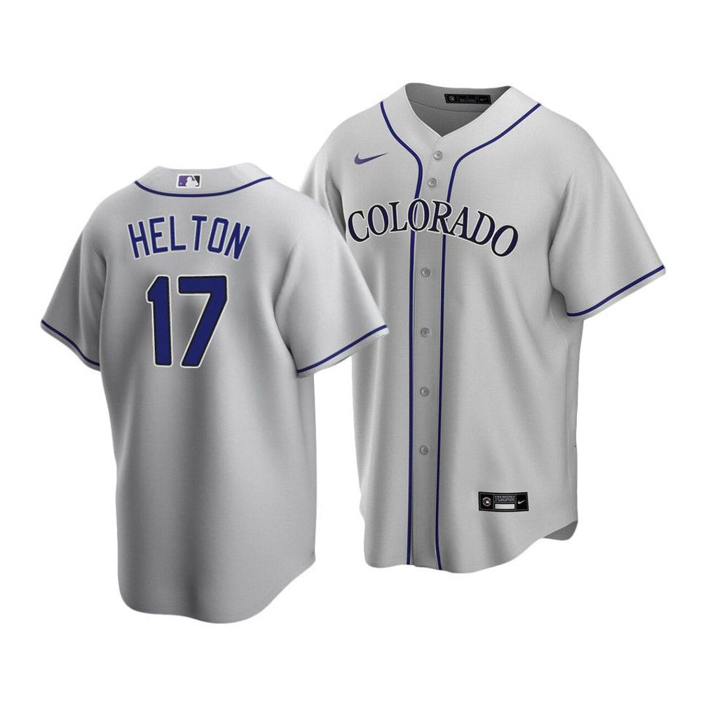 Youth Colorado Rockies Todd Helton Replica Road Jersey - Gray - vstockx