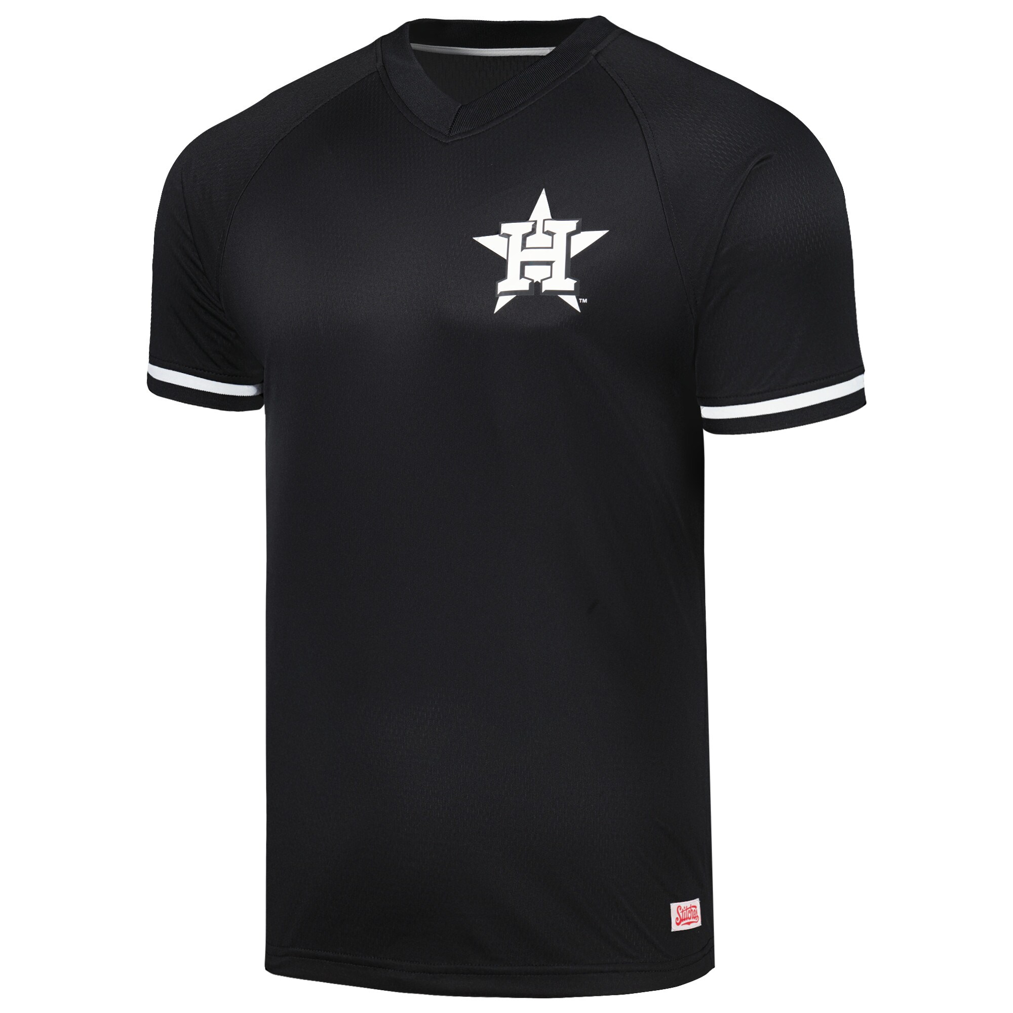 Houston Astros Stitches Black Raglan V-Neck Jersey - vstockx