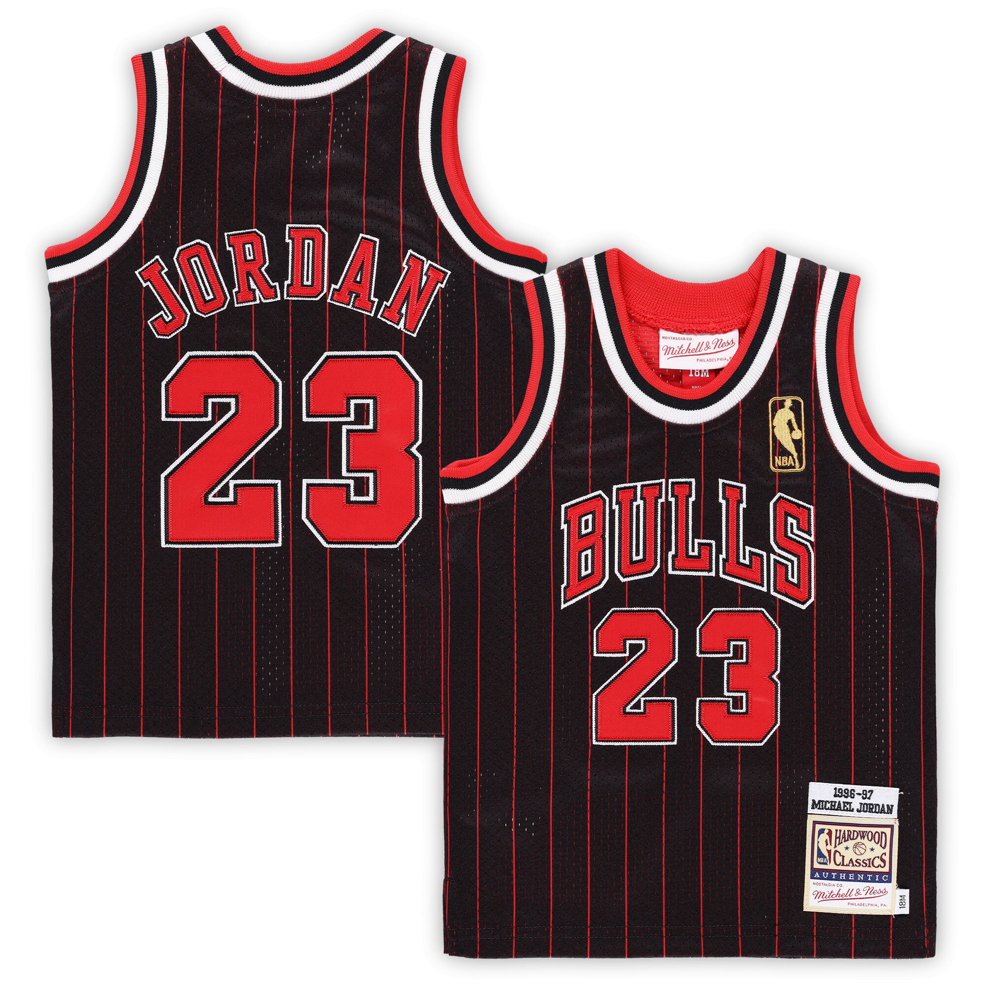 Michael Jordans Chicago Bulls Mitchell & Ness Infant 1996/97 Hardwood Classics Authentic Jersey - Black - vstockx