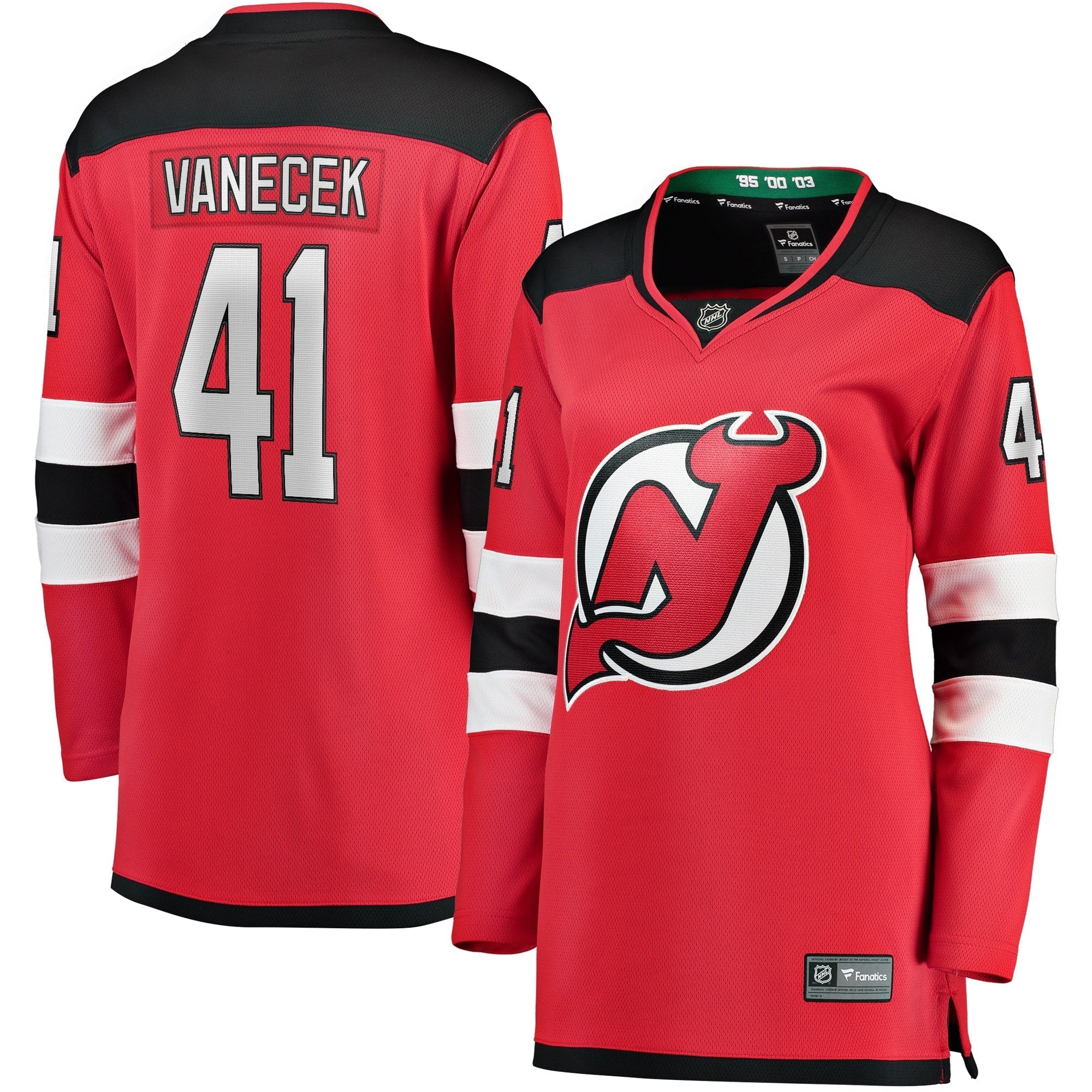 Women's Fanatics Branded Vitek Vanecek Red New Jersey Devils Home Breakaway Player Jersey - vstockx
