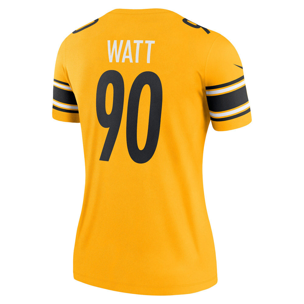 Women's Pittsburgh Steelers T.J. Watt Inverted Legend Jersey Gold - vstockx