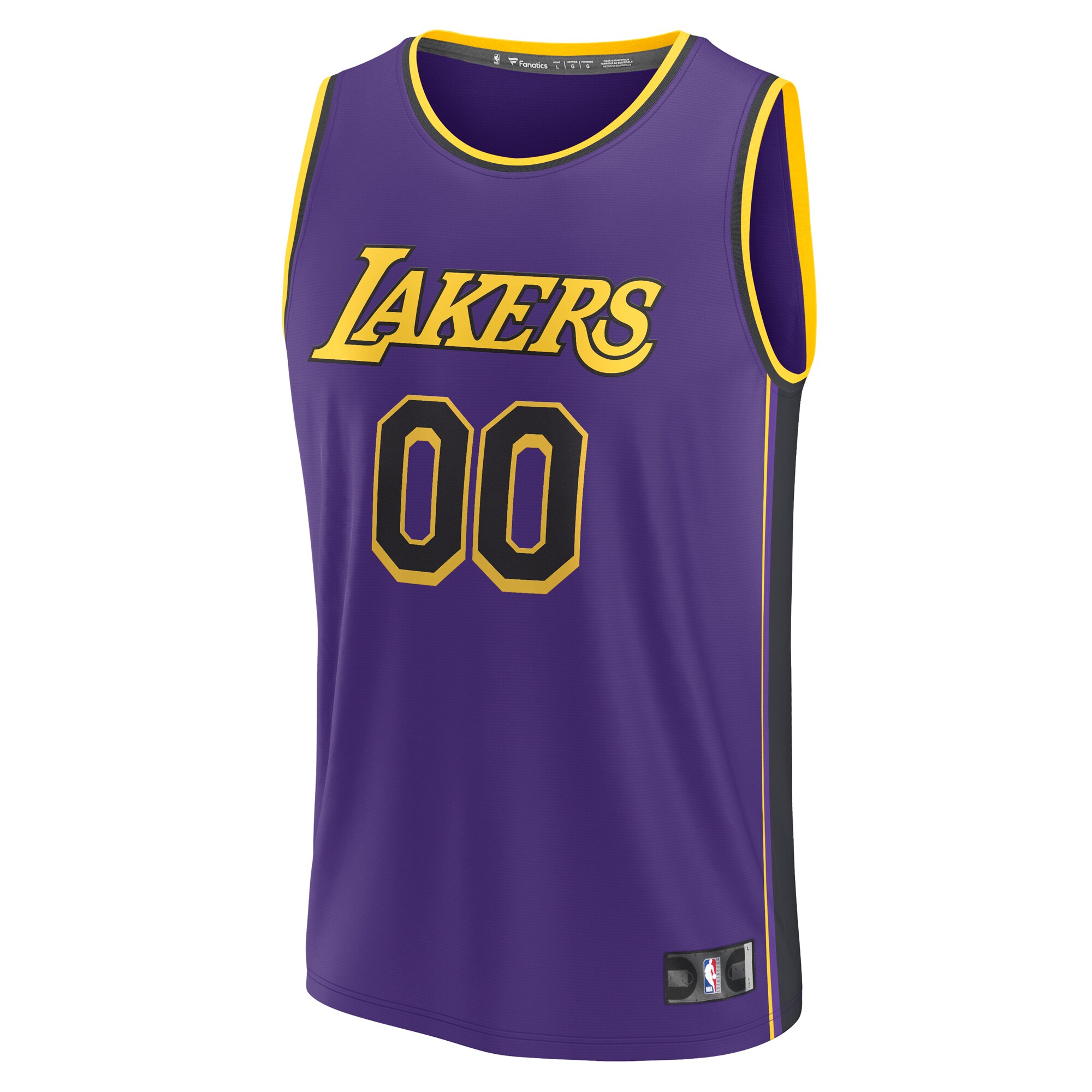 Los Angeles Lakers Fanatics Branded Youth Fast Break Replica Custom Jersey - Statement Edition - Purple - vstockx
