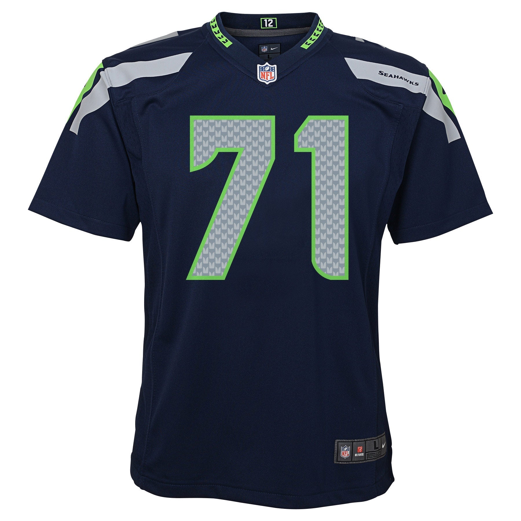 Youth Nike Walter Jones Navy Blue Seattle Seahawks Retired Game Jersey - vstockx