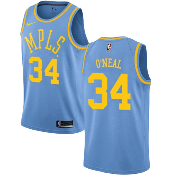 Men's Los Angeles Lakers Shaquille O'Neal Hardwood Classics Jersey - Blue - vstockx