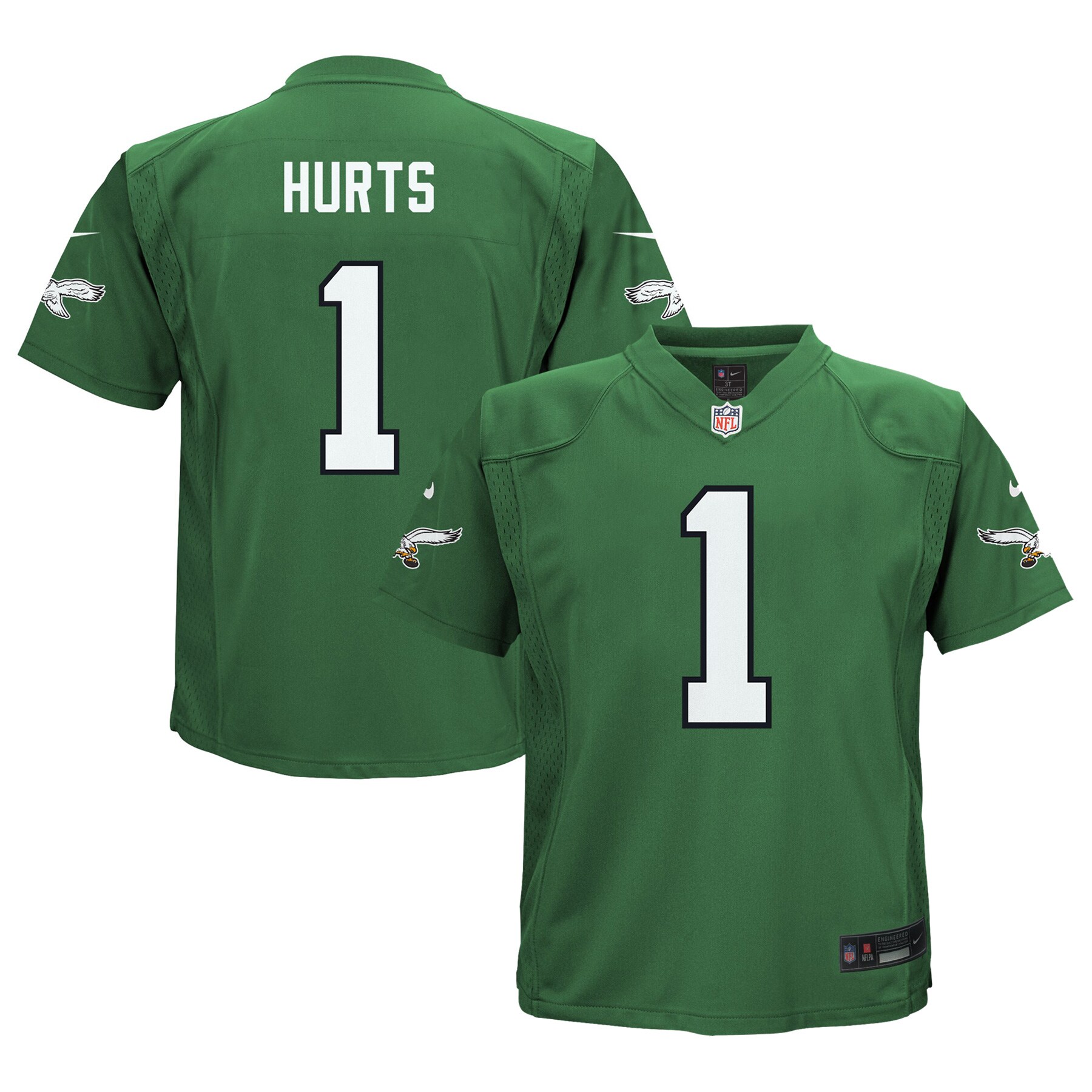 Jalen Hurts Philadelphia Eagles Nike Toddler Game Jersey - Kelly Green - vstockx