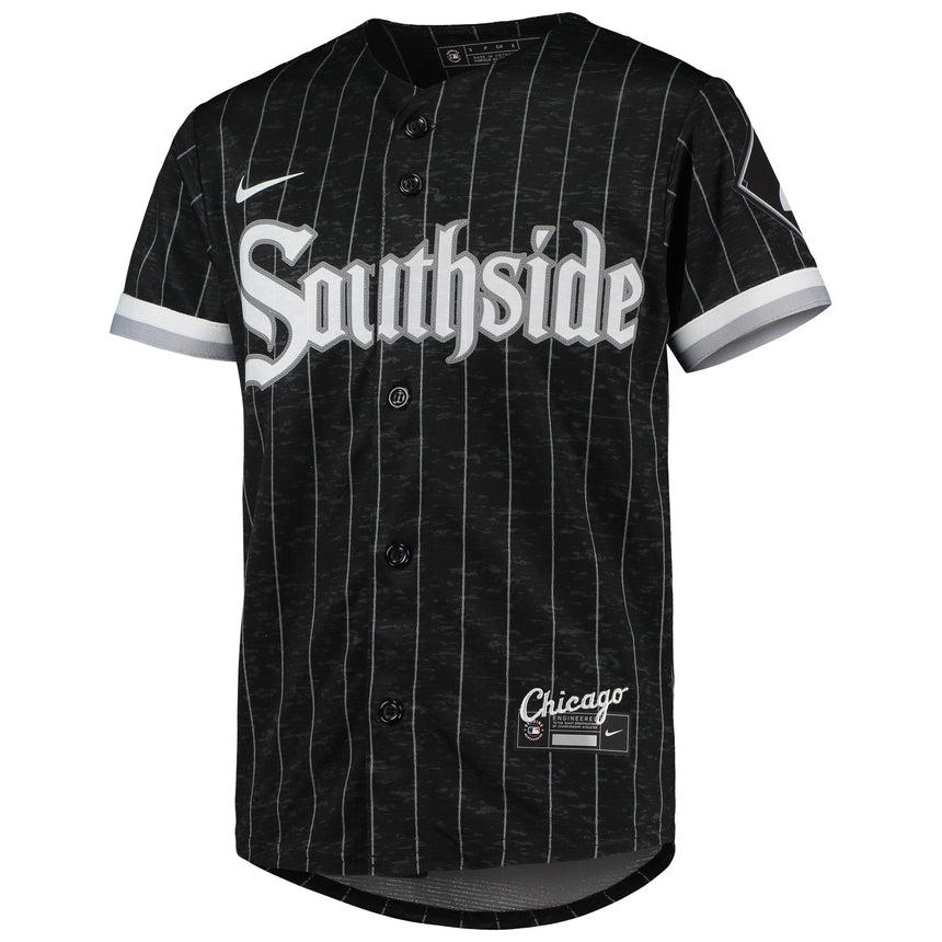 Youth Chicago White Sox Luis Robert Black/Anthracite City Connect Replica Player Jersey - vstockx