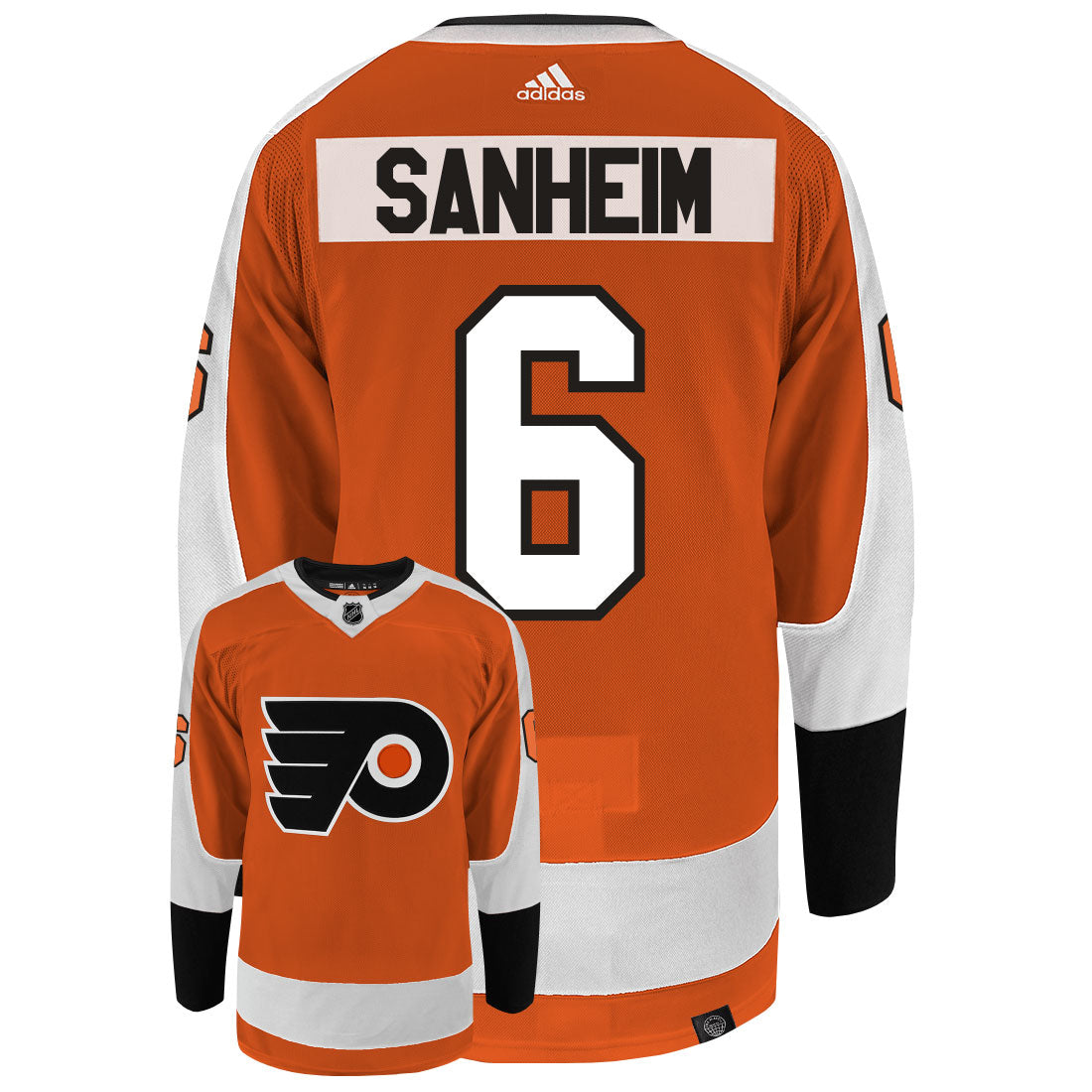 Travis Sanheim Philadelphia Flyers Adidas Primegreen Authentic NHL Hockey Jersey - vstockx