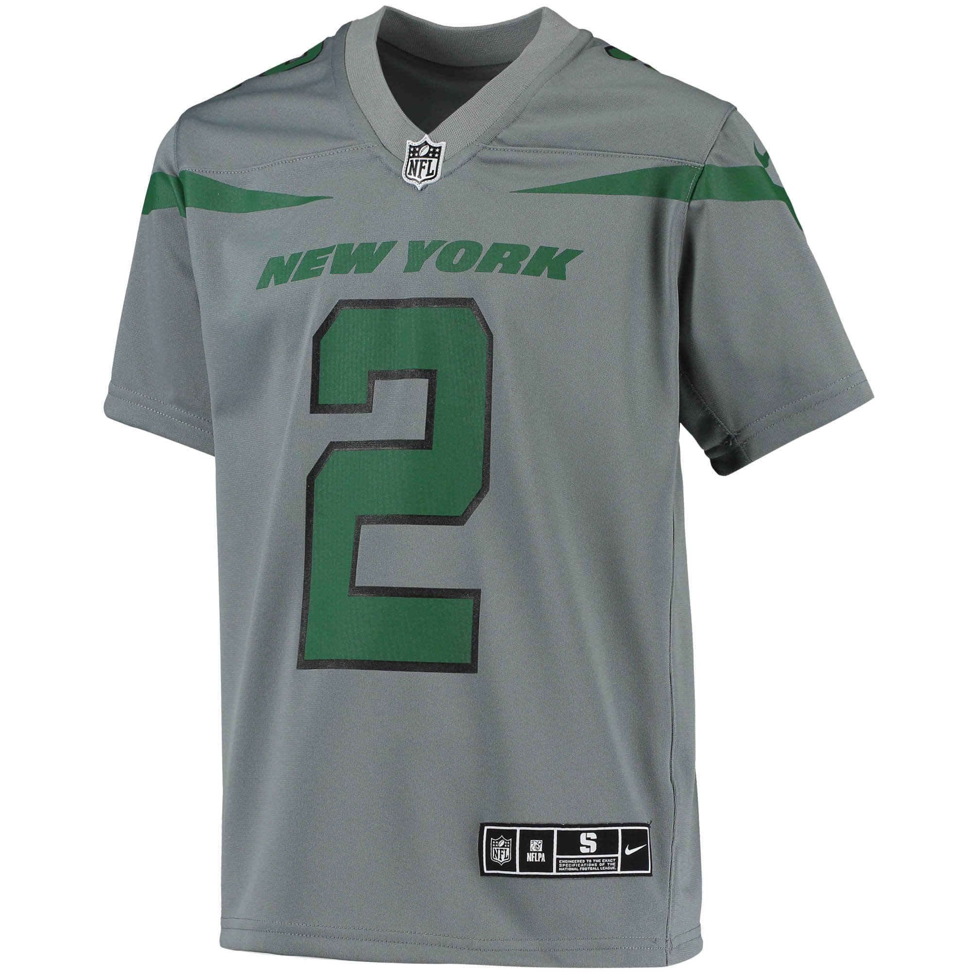 Youth Nike Zach Wilson Gray New York Jets Inverted Team Game Jersey - vstockx