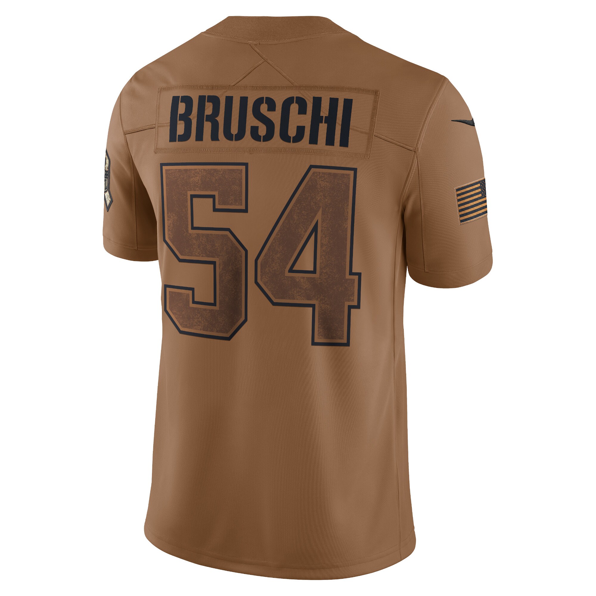 Tedy Bruschi New England Patriots Nike 2023 Salute To Service Retired Player Limited Jersey - Brown - vstockx