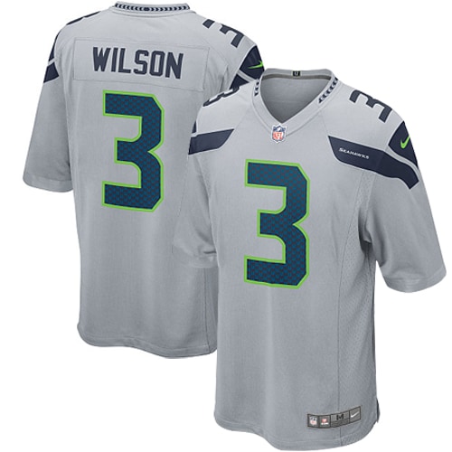 Russell Wilson Seattle Seahawks Nike Youth Alternate Game Jersey - Gray - vstockx