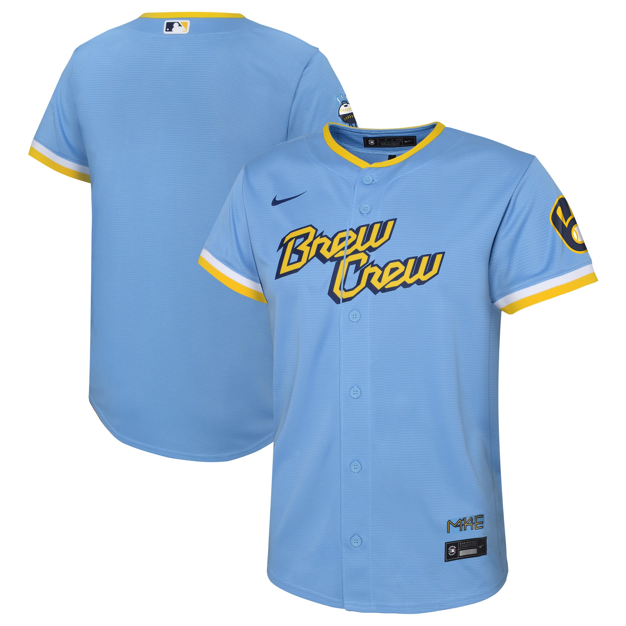 Milwaukee Brewers Nike Toddler 2022 City Connect Replica Team Jersey - Powder Blue - vstockx