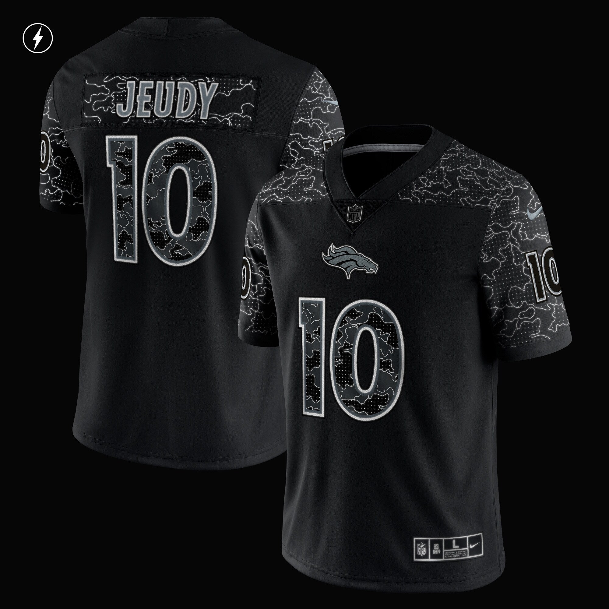 Men's Nike Jerry Jeudy Black Denver Broncos RFLCTV Limited Jersey - vstockx
