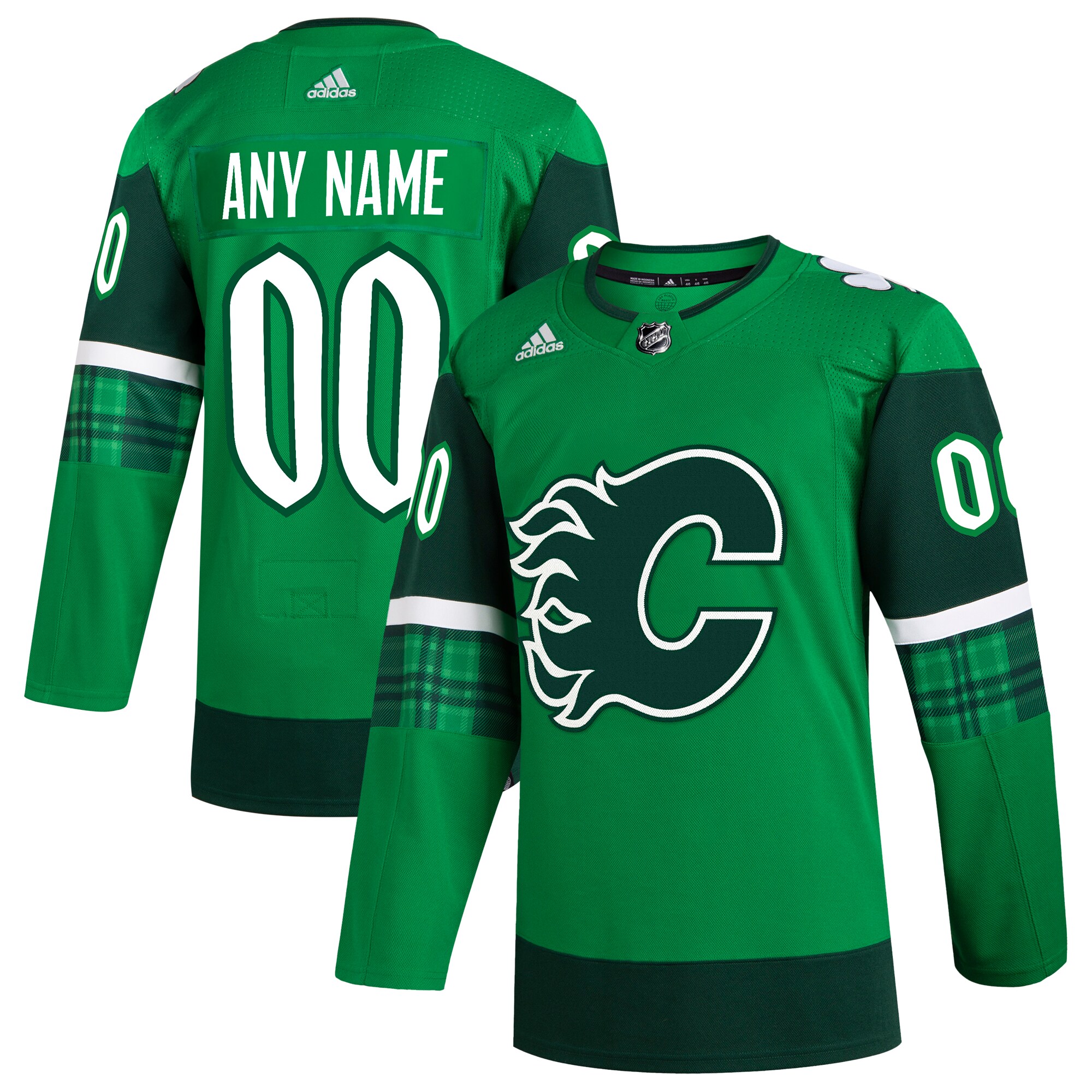 Calgary Flames adidas St. Patrick's Day Authentic Custom Jersey - Kelly Green - vstockx