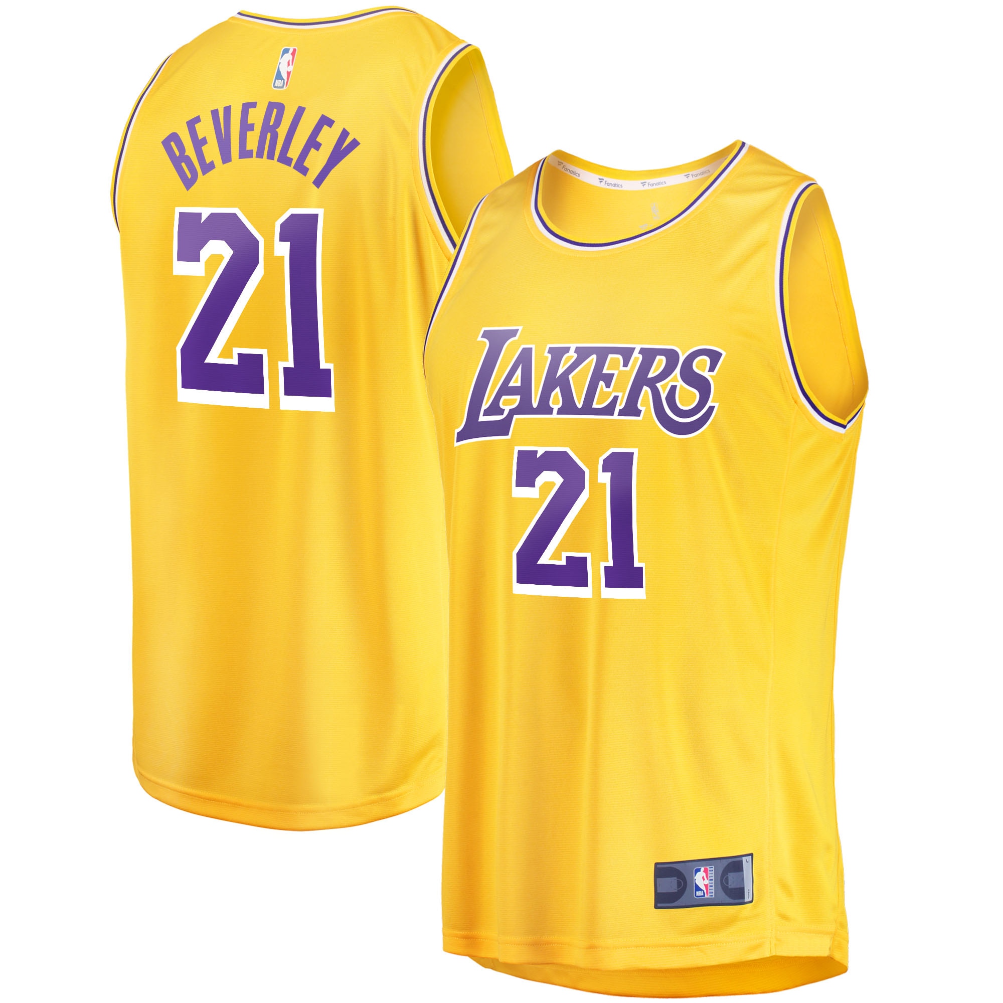 Patrick Beverly Los Angeles Lakers Fanatics Branded Fast Break Replica Jersey - Icon Edition - Gold - vstockx