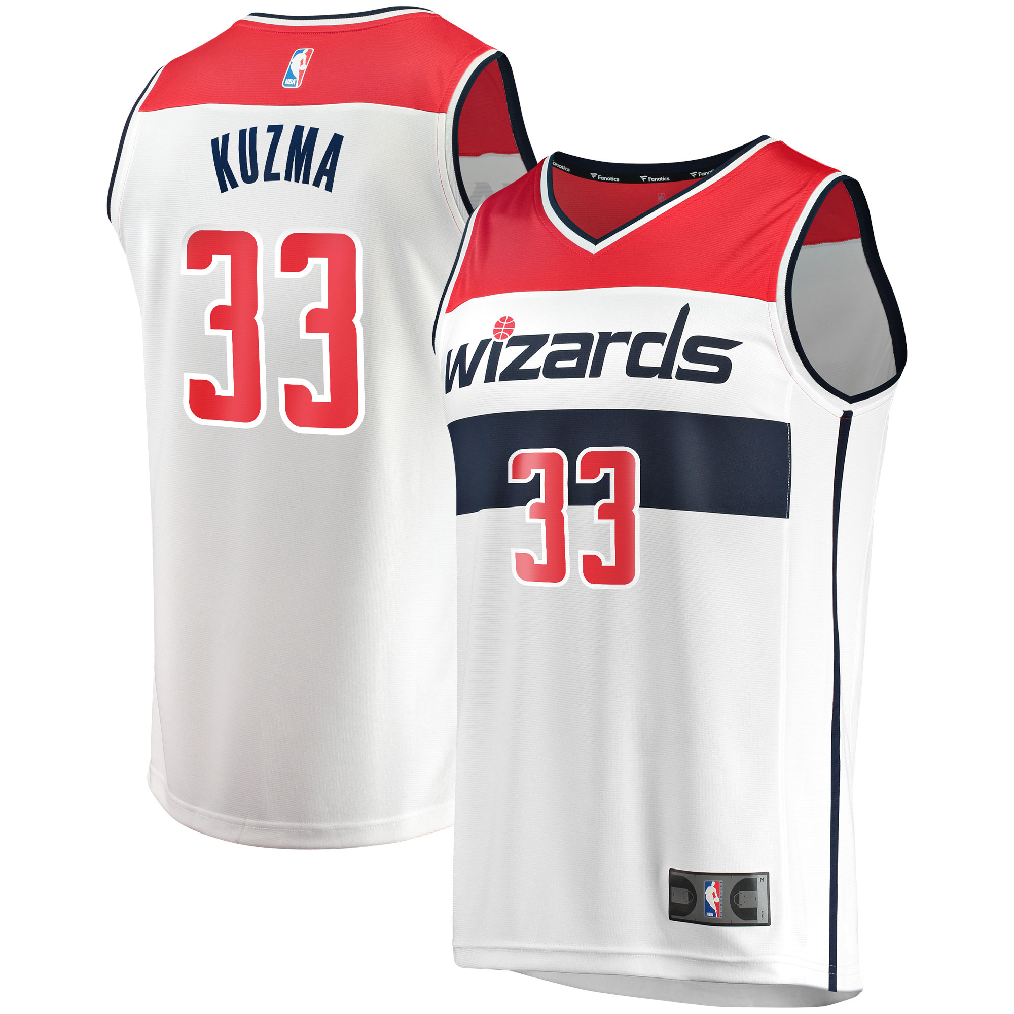 Kyle Kuzma Washington Wizards Fanatics Branded Fast Break Replica Jersey - Association Edition - White - vstockx