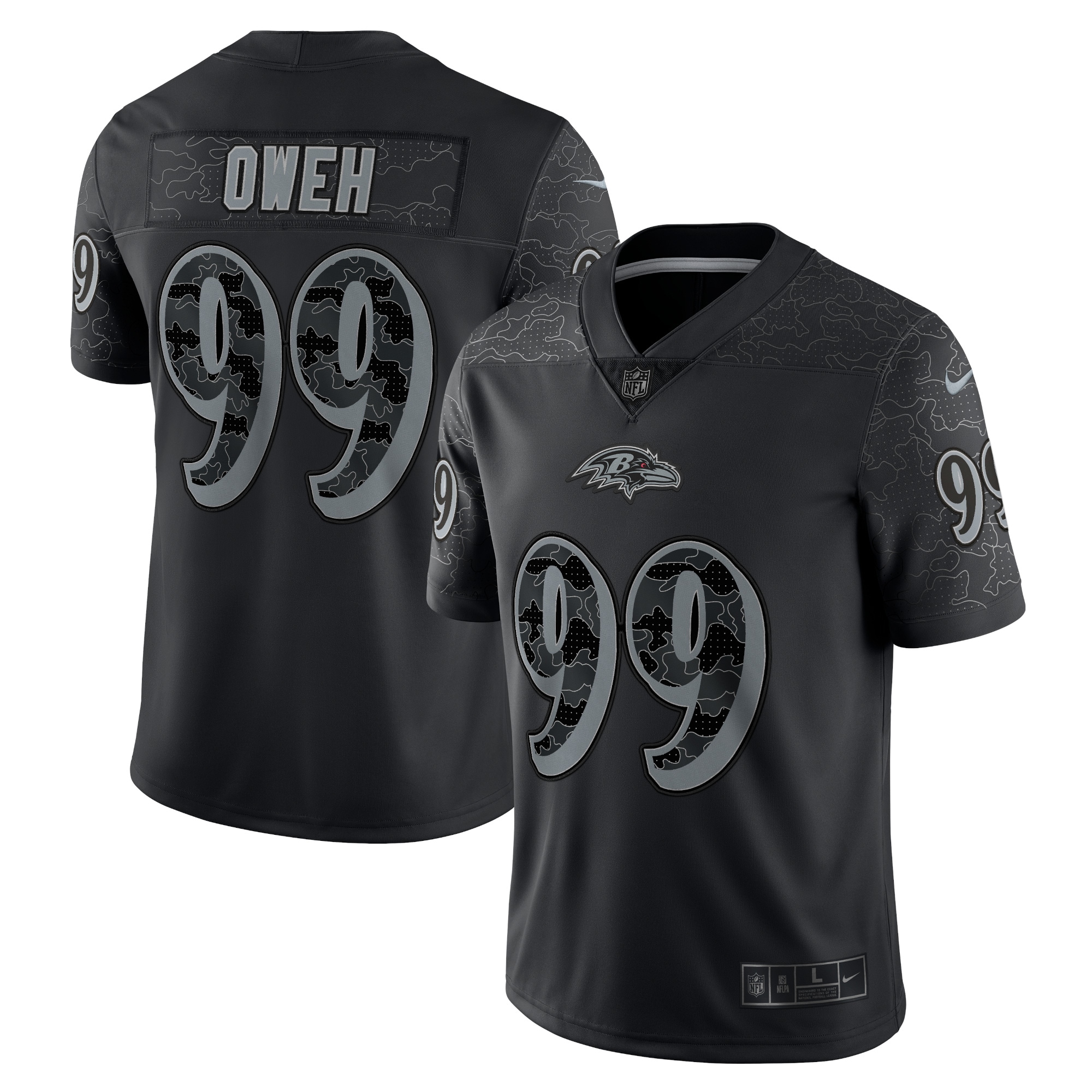 Odafe Oweh Baltimore Ravens Nike RFLCTV Limited Jersey - Black - vstockx