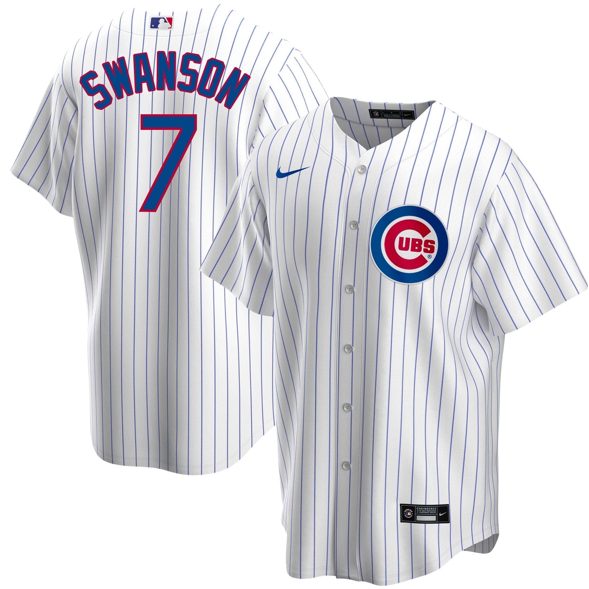 Dansby Swanson Chicago Cubs Home Pinstripe Nike Men's Replica Jersey - vstockx