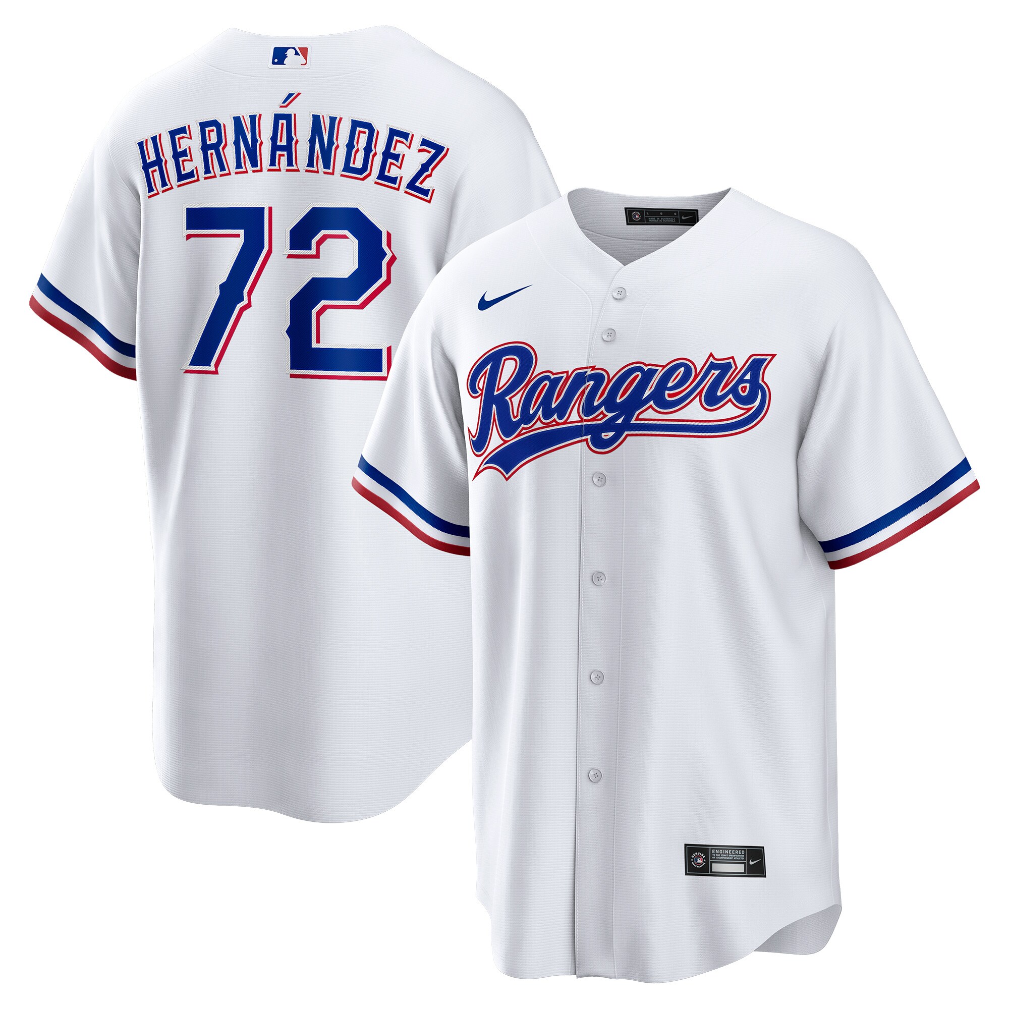 Jonathan Hernandez Texas Rangers Nike Home Replica Player Jersey - White - vstockx
