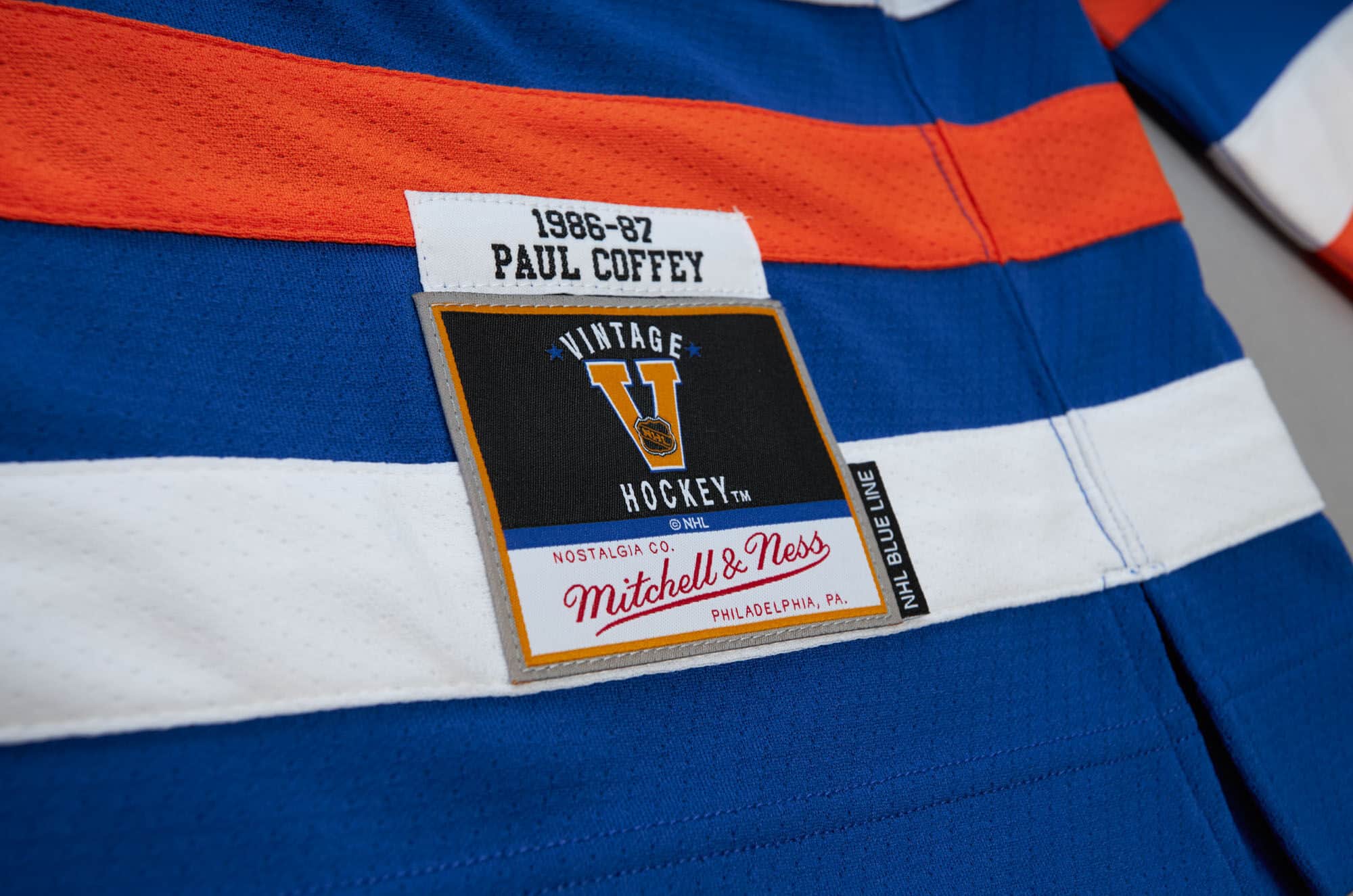 Blue Line Paul Coffey Edmonton Oilers 1986 Jersey - vstockx