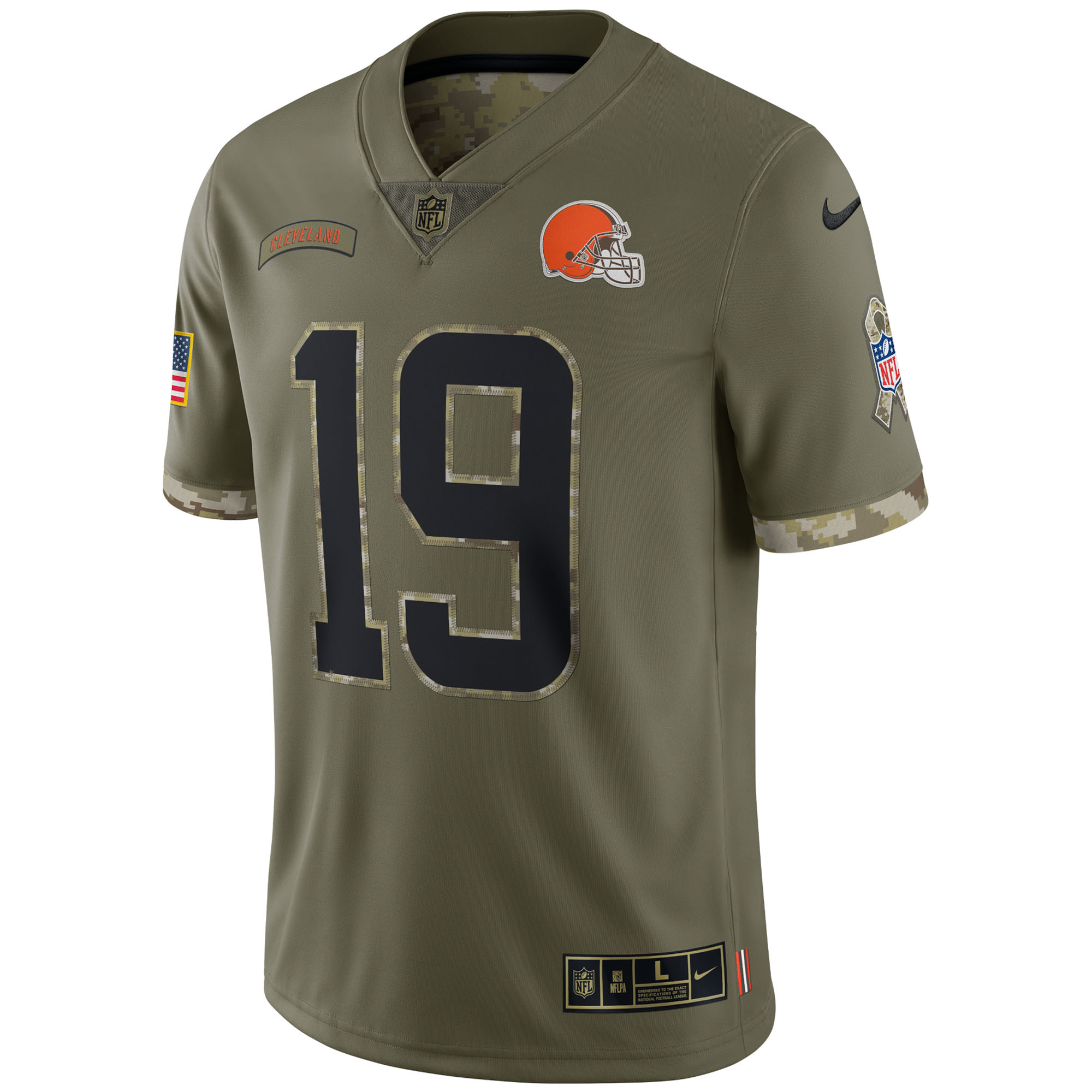 Bernie Kosar Cleveland Browns 2022 Salute To Service Retired Player Limited Jersey - Olive - vstockx