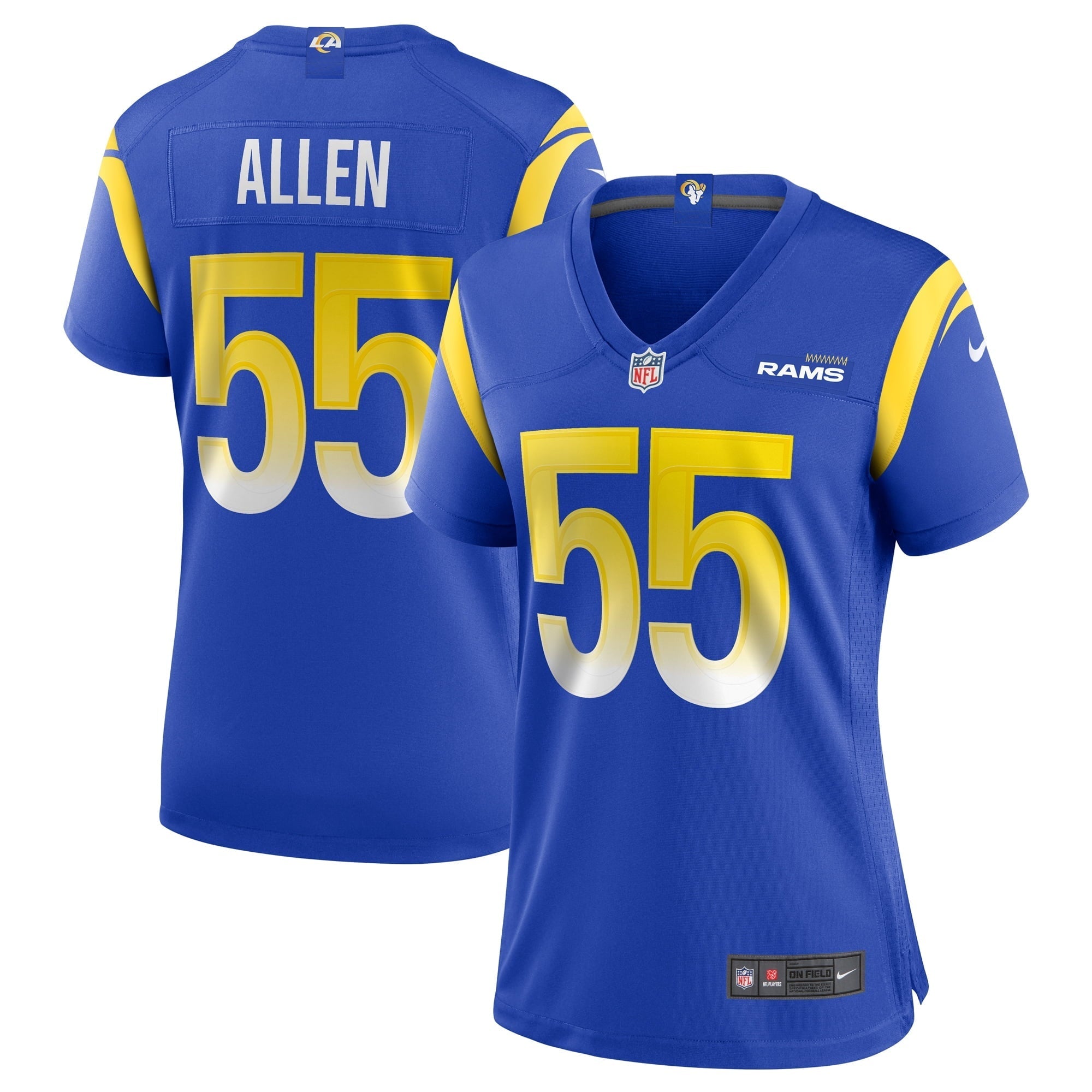 Women's Nike Brian Allen Royal Los Angeles Rams Game Jersey - vstockx